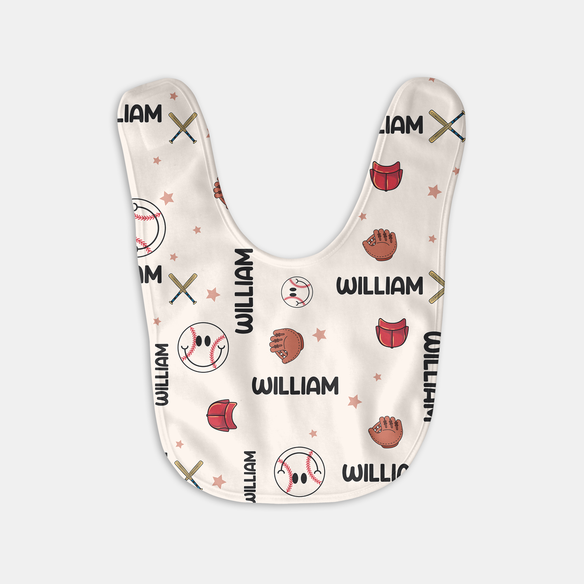 Personalized Bib and Burp Cloth Set in Baseball