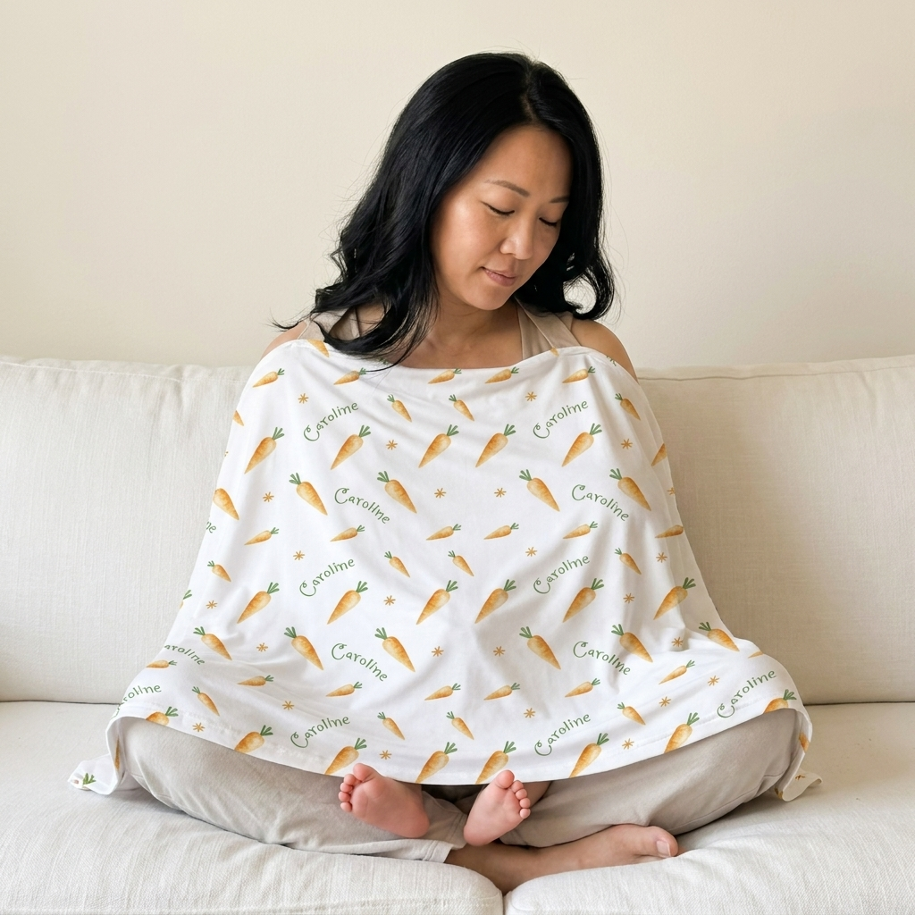 Personalized 5-in-1 Nursing Cover in Carrot
