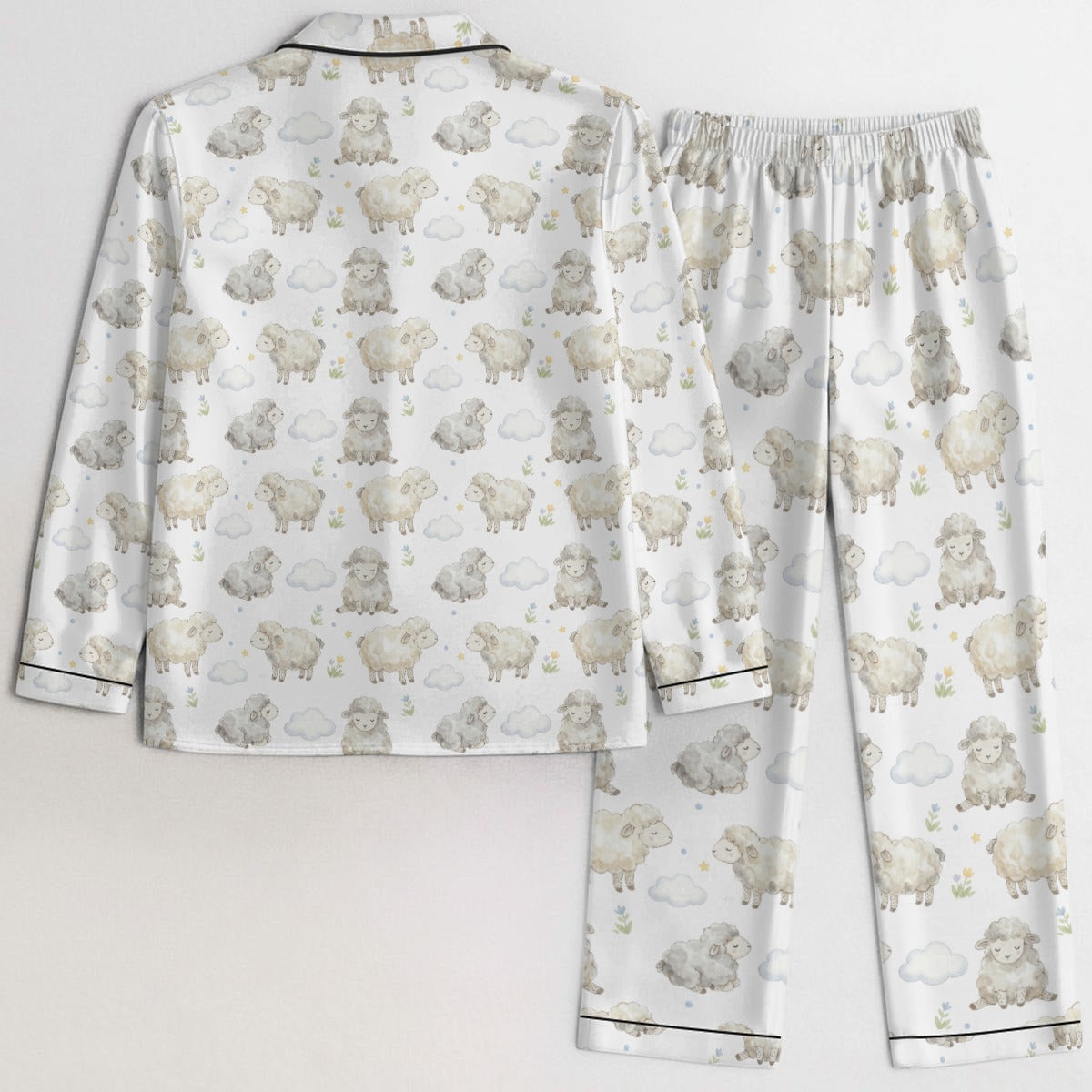 Long-sleeved Women's Pajama Set in Lamb