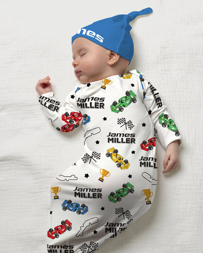 Personalized Sleep Gown in Pit Crew