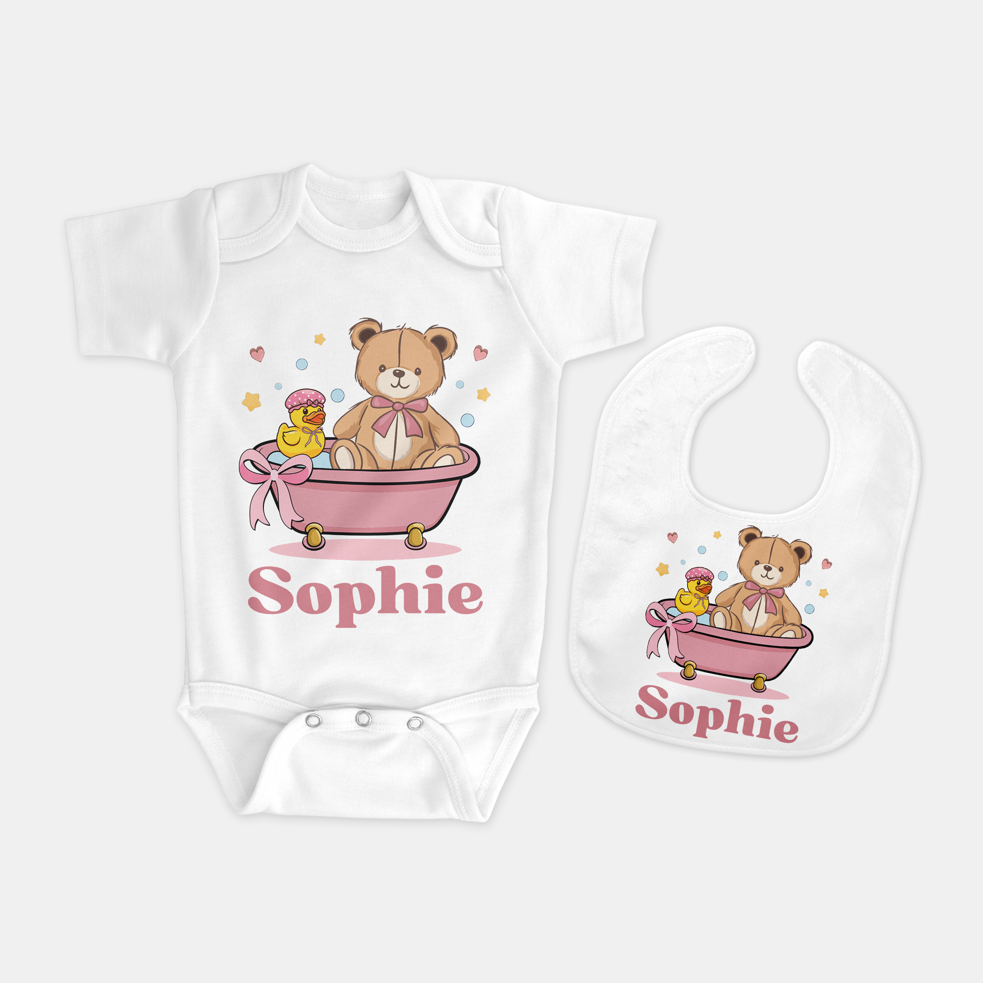 Personalized Bib in Bathtime Besties