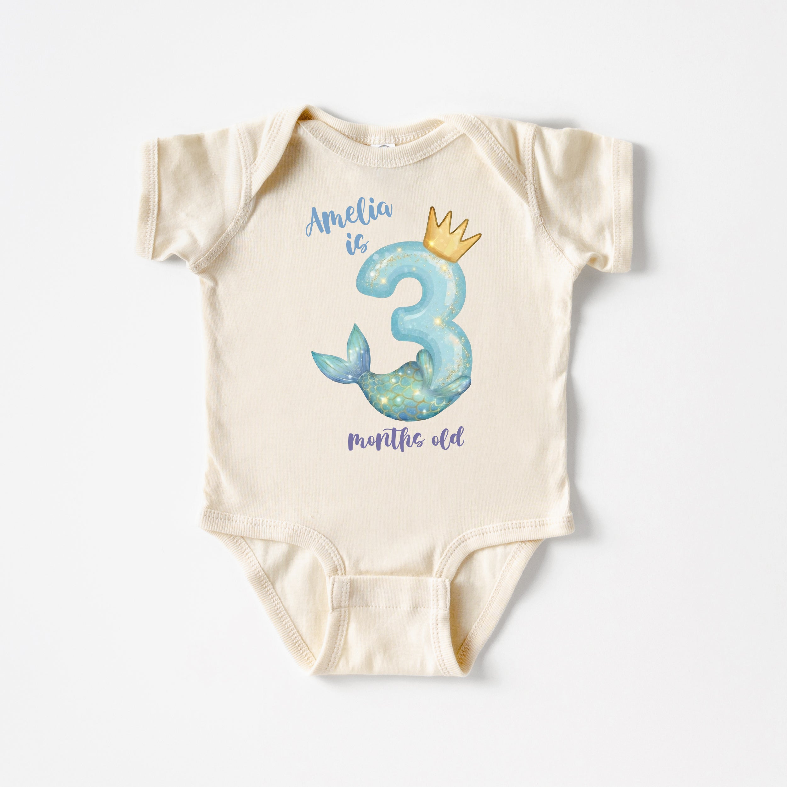 Personalized Milestone Bodysuit in Little Mermaid