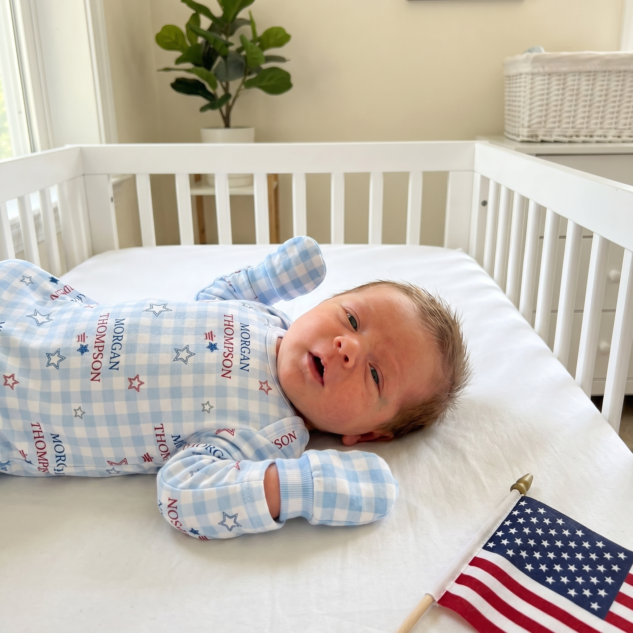 Personalized Sleep Gown in Star-Spangled Sky