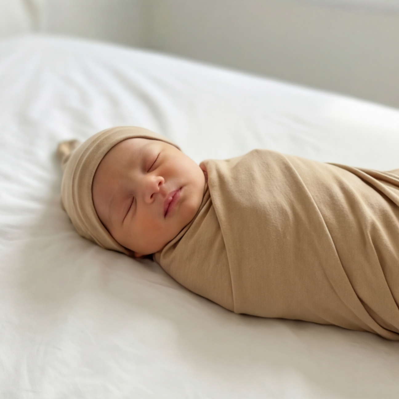 Swaddle with Hat Set in Clay