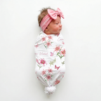 Personalized Swaddle in Pink Lilys
