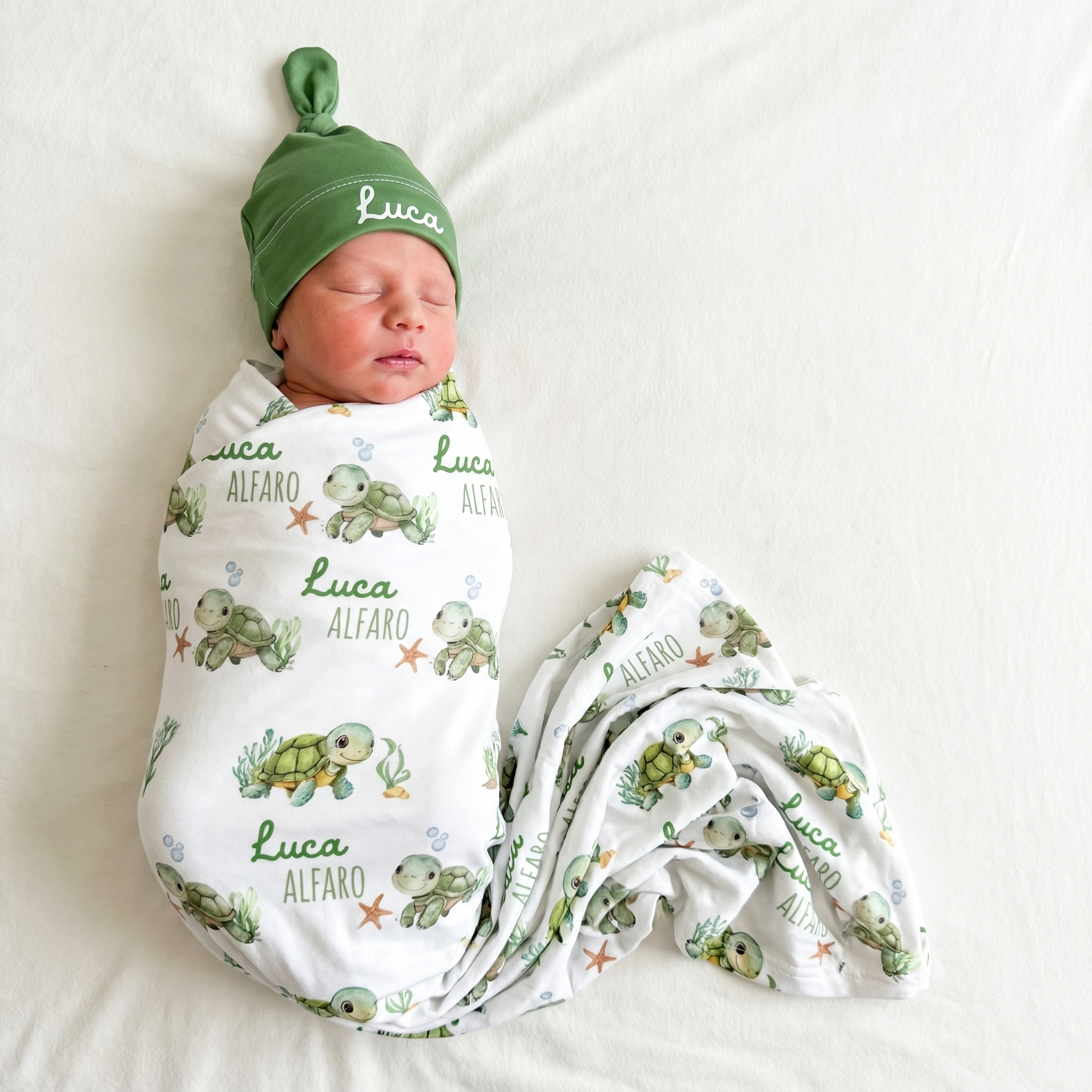 Personalized Swaddle in Sea Turtle