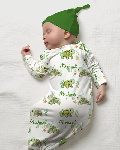 Personalized Sleep Gown in Sea Turtle