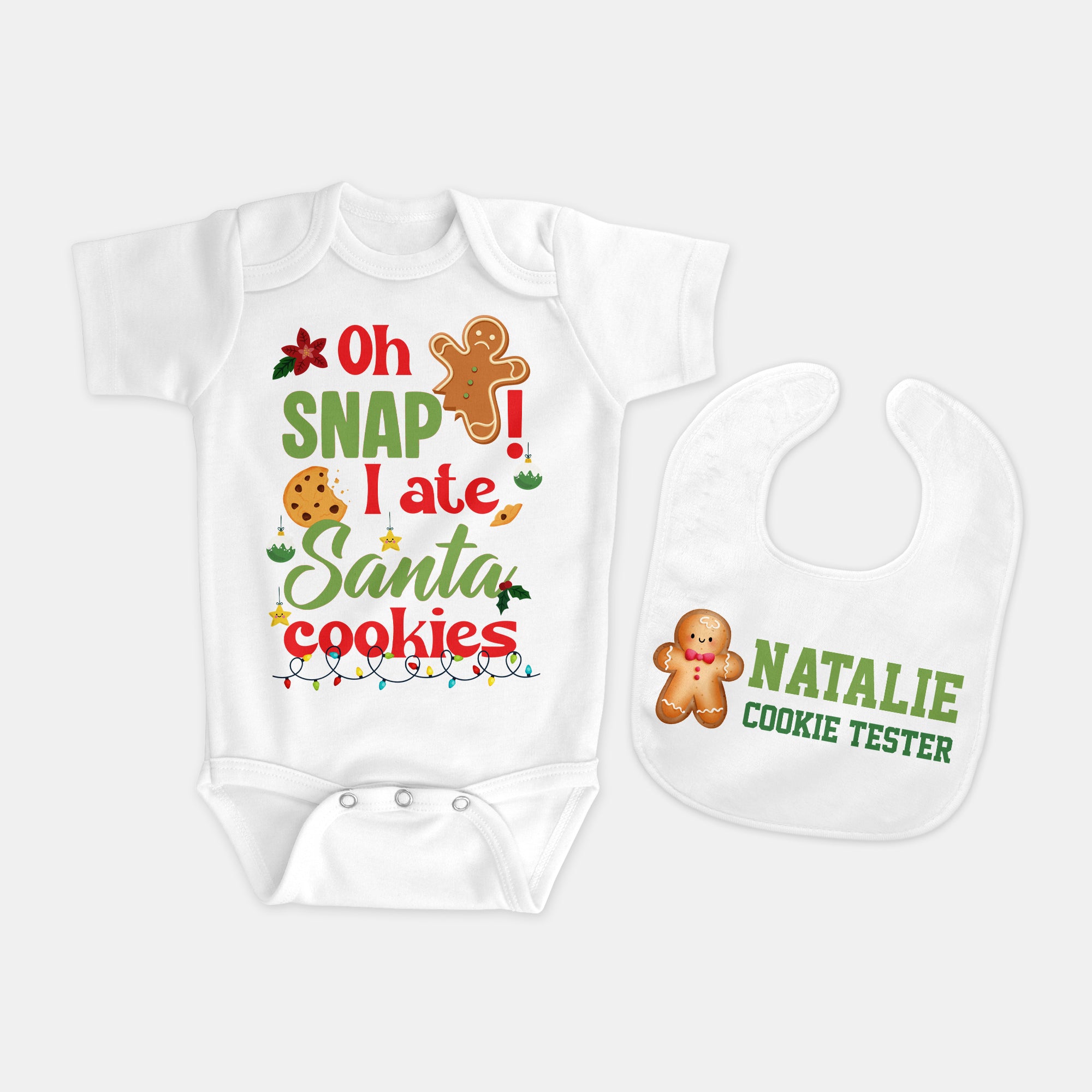 Personalized Bib in Gingerbread Tester