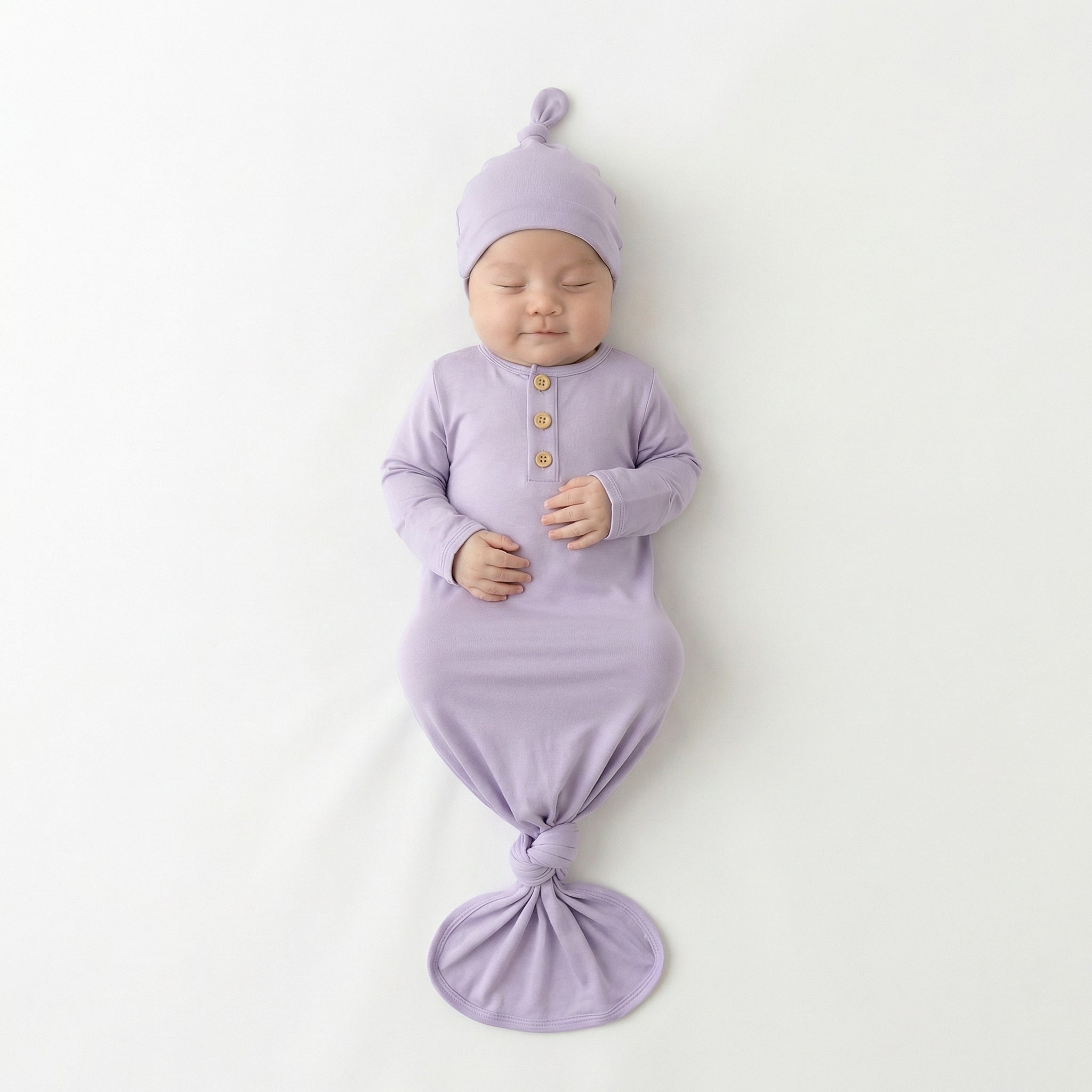 Knotted Gown with Hat in Lavender