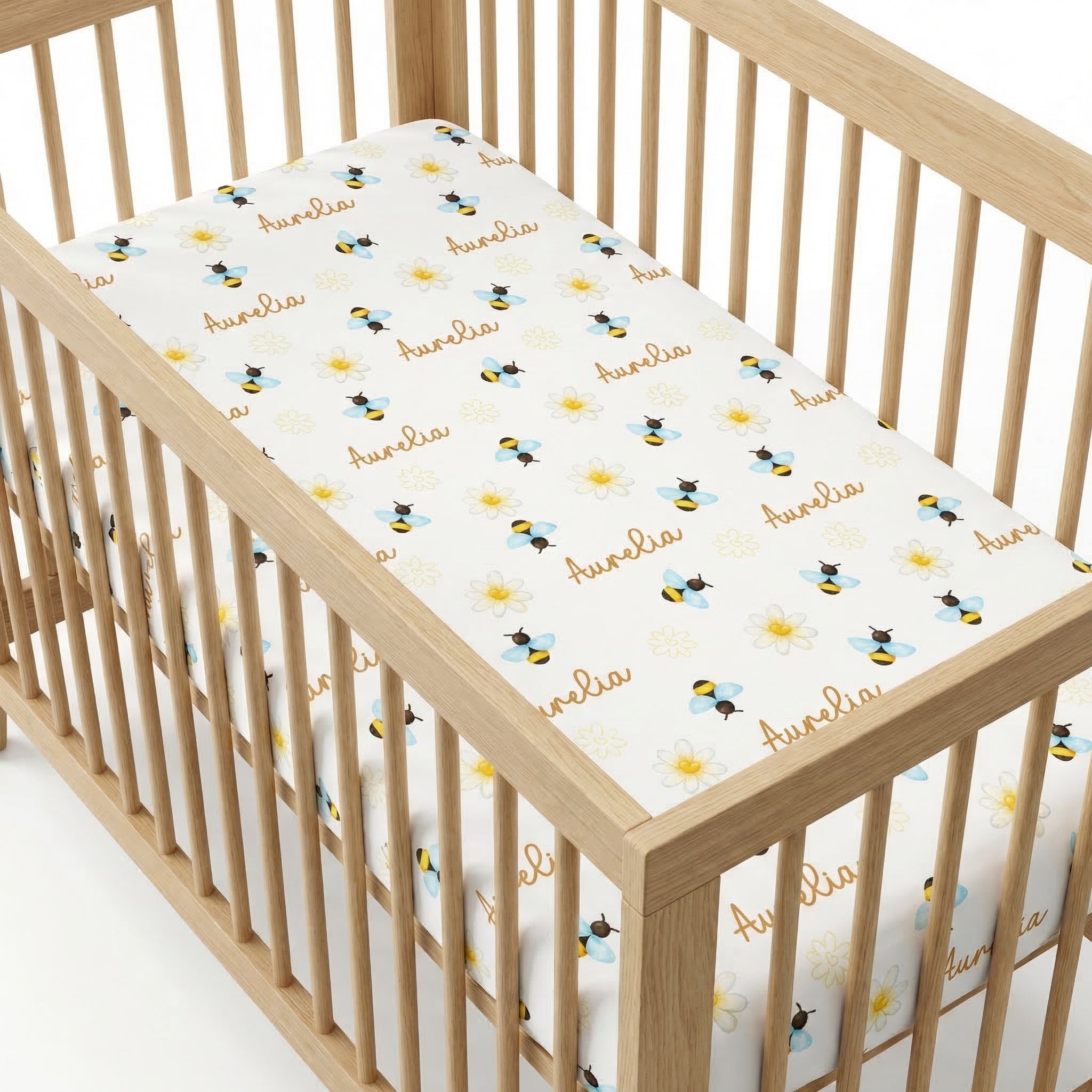 Personalized Crib Sheet in BeeBee