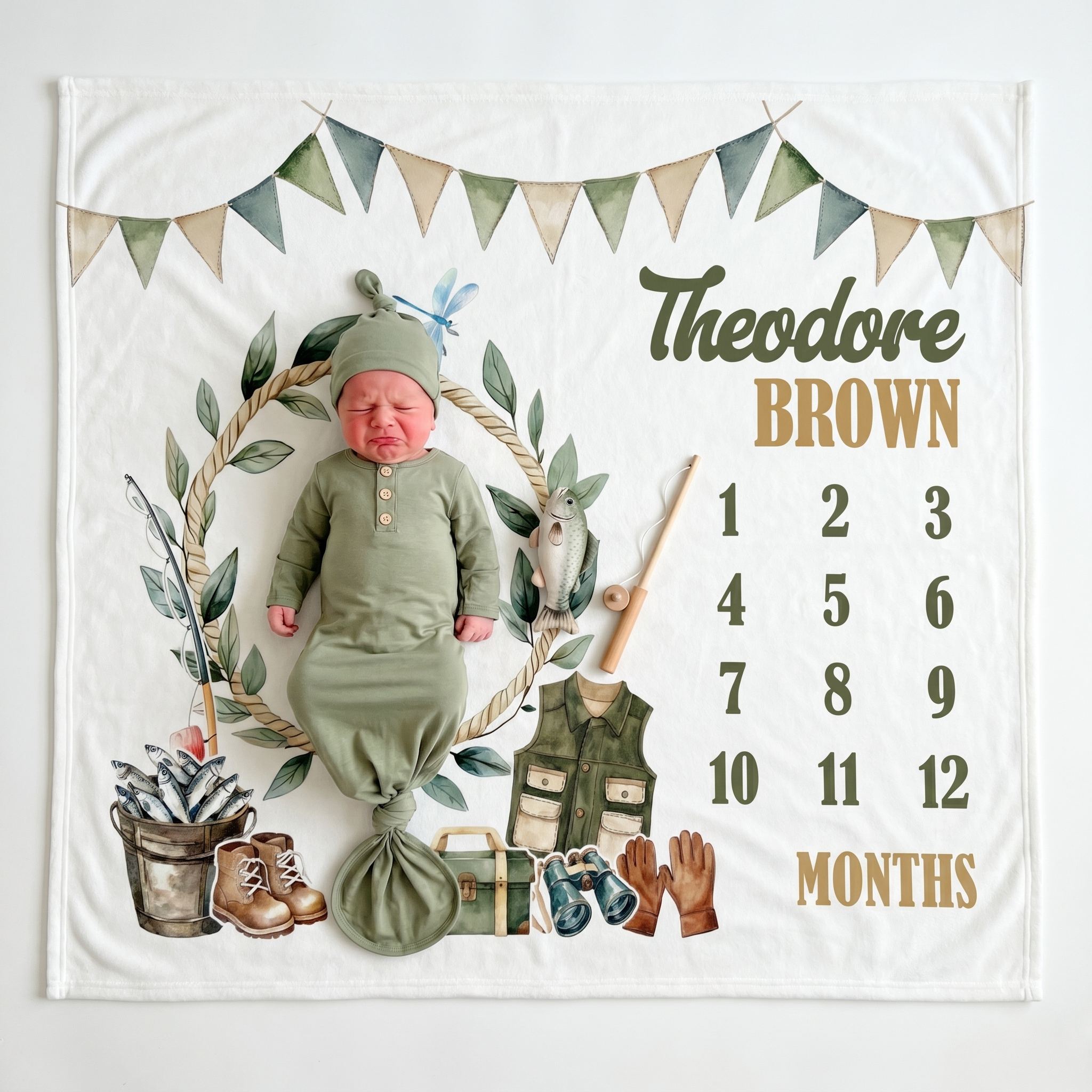 Milestone Blanket in Fishing Buddy
