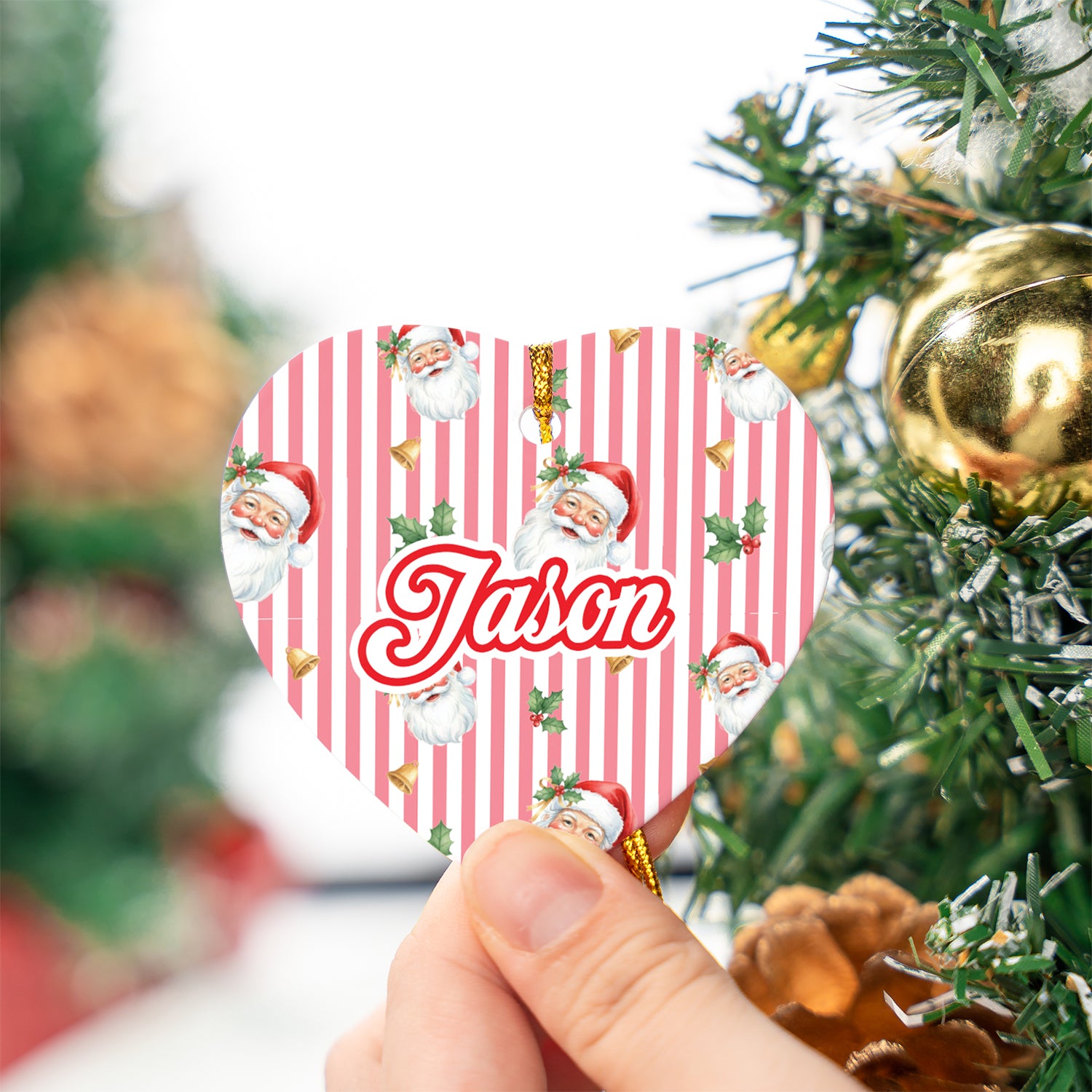 Personalized Ceramic Ornament in Santa Baby Circle