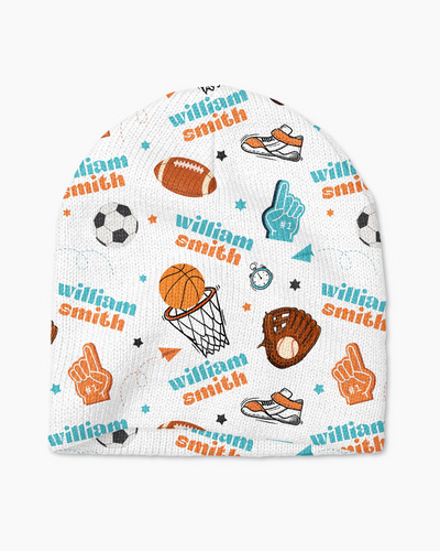 Personalized Beanie in Half Time