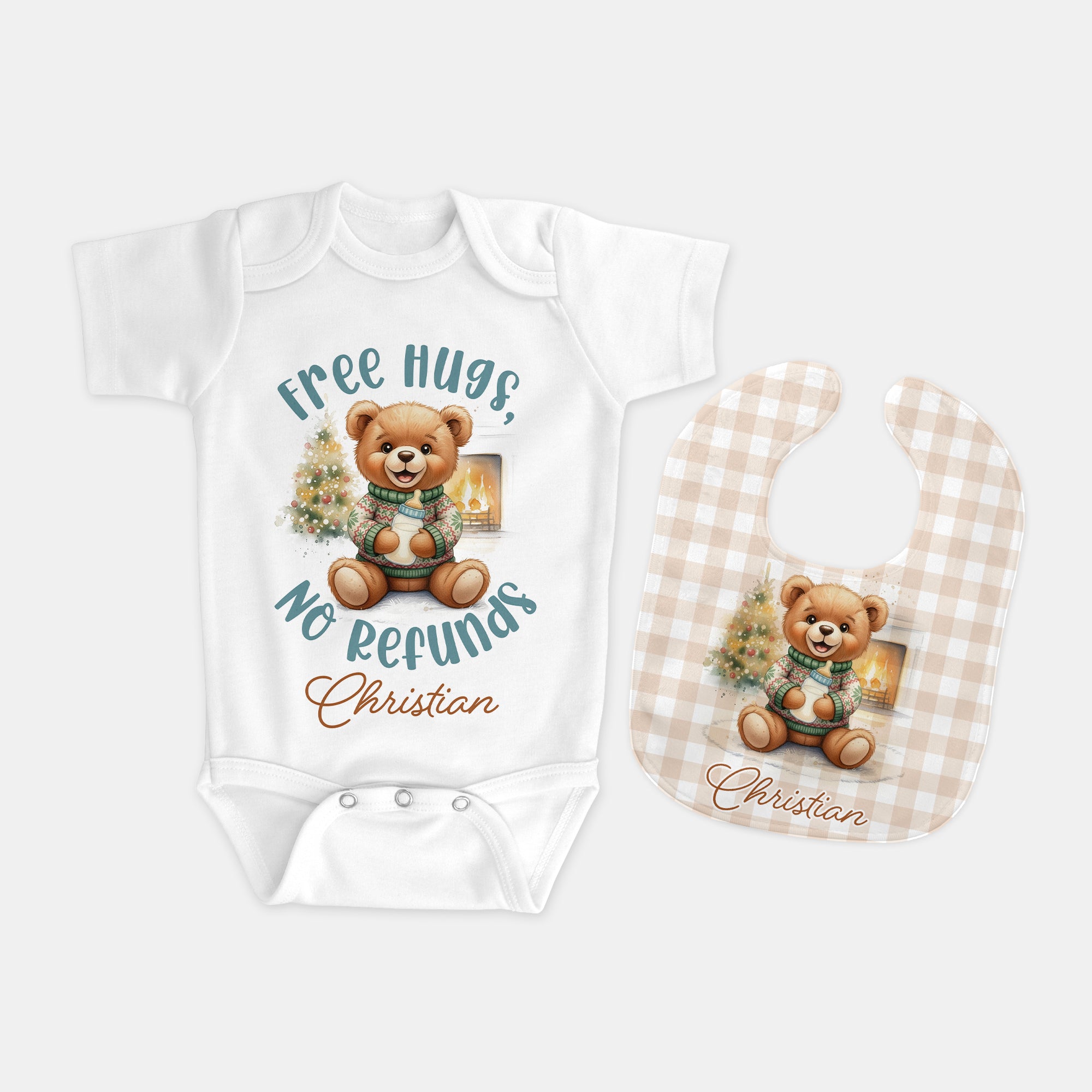 Personalized Bib in Cozy Bear