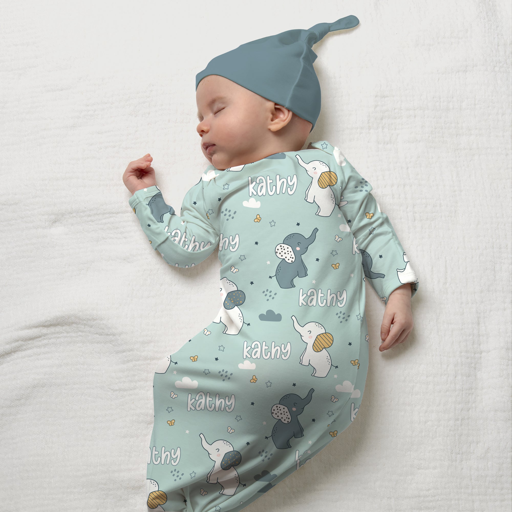 Personalized Sleep Gown in Elephant