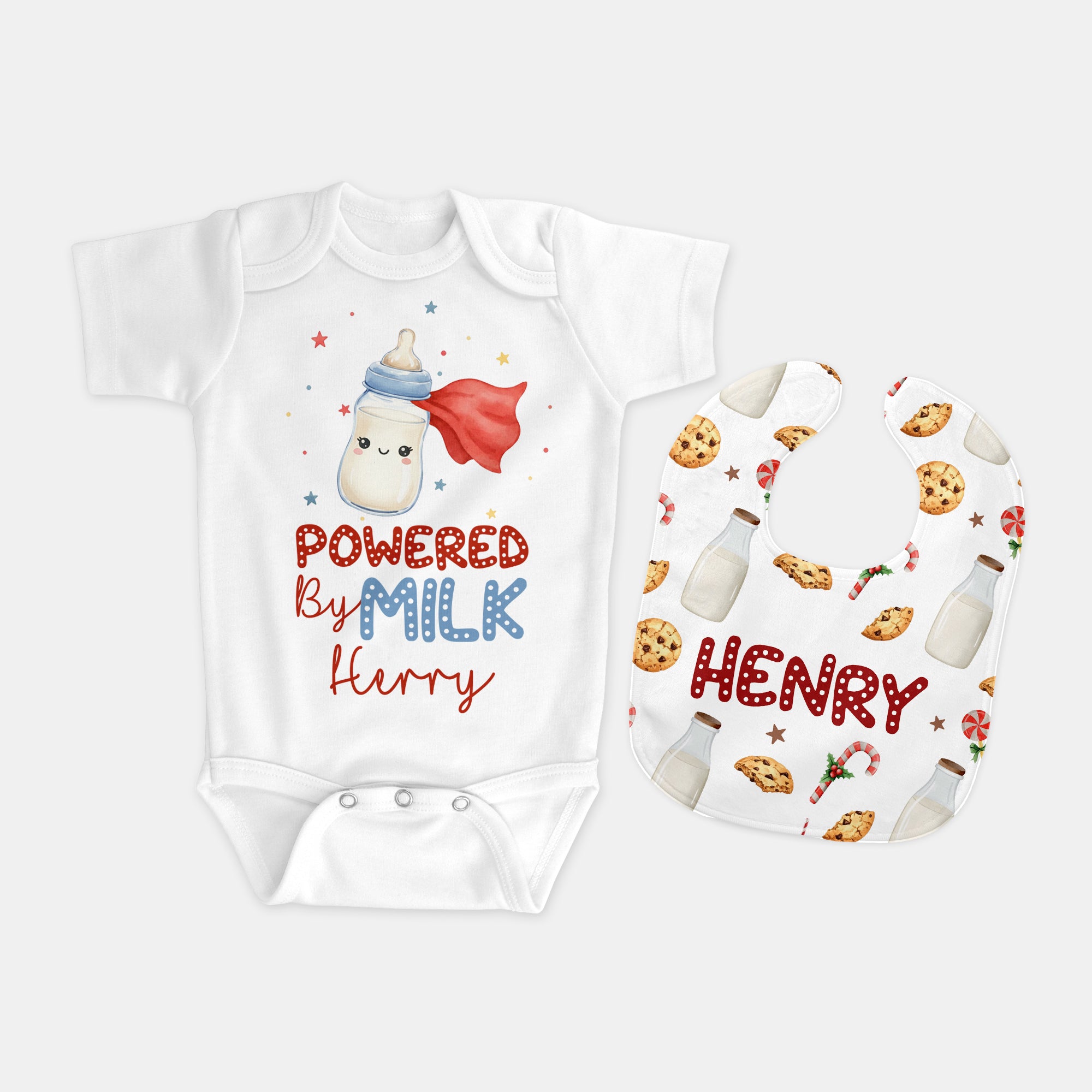 Personalized Bib and Burp Cloth Set in Sweet Cookie