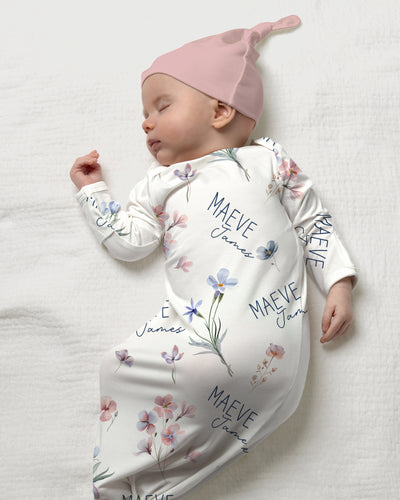 Personalized Sleep Gown in Pretty Wildflower