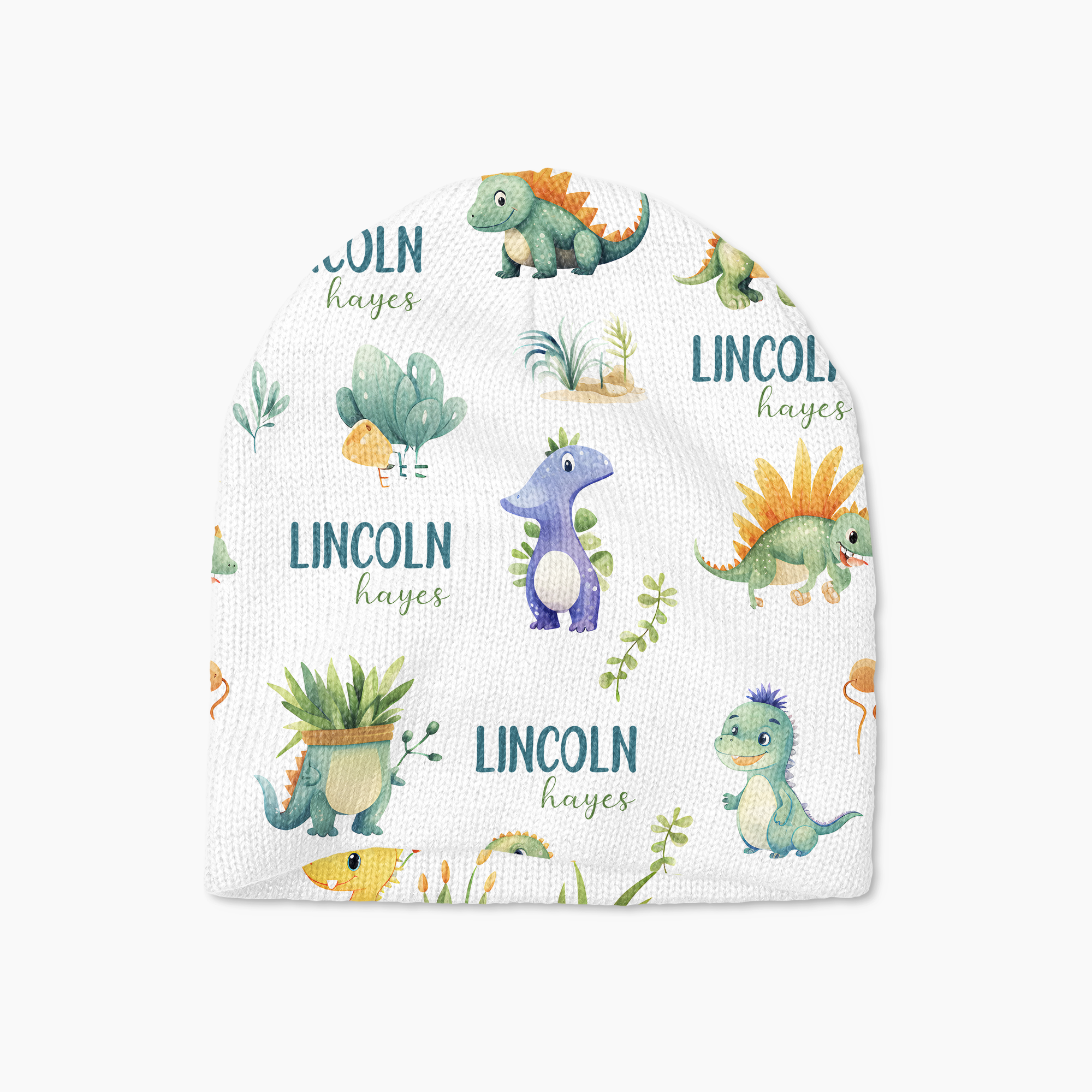 Personalized Beanie in Dinosaur Boy