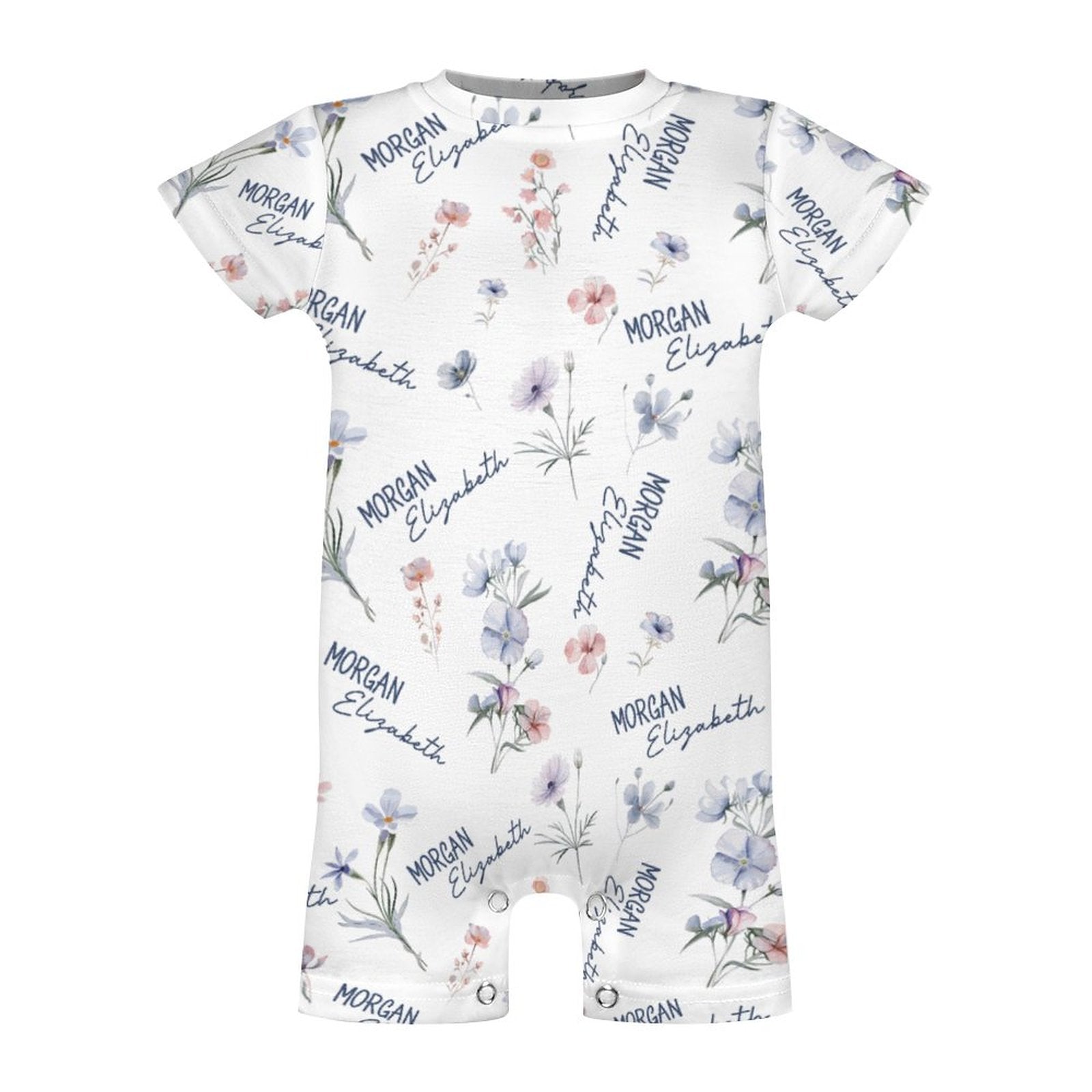Personalized Snap Romper in Pretty Wildflower