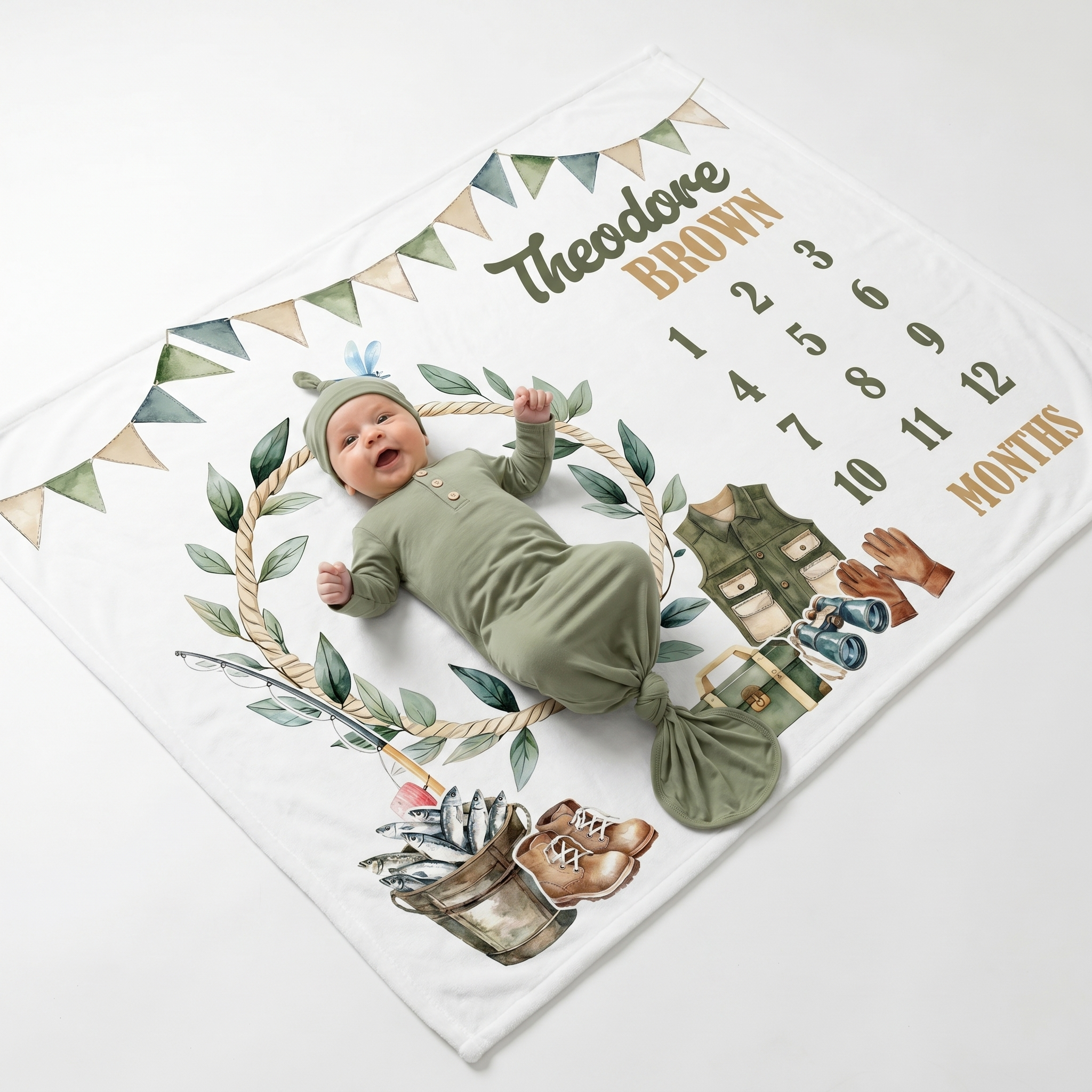 Milestone Blanket in Fishing Buddy