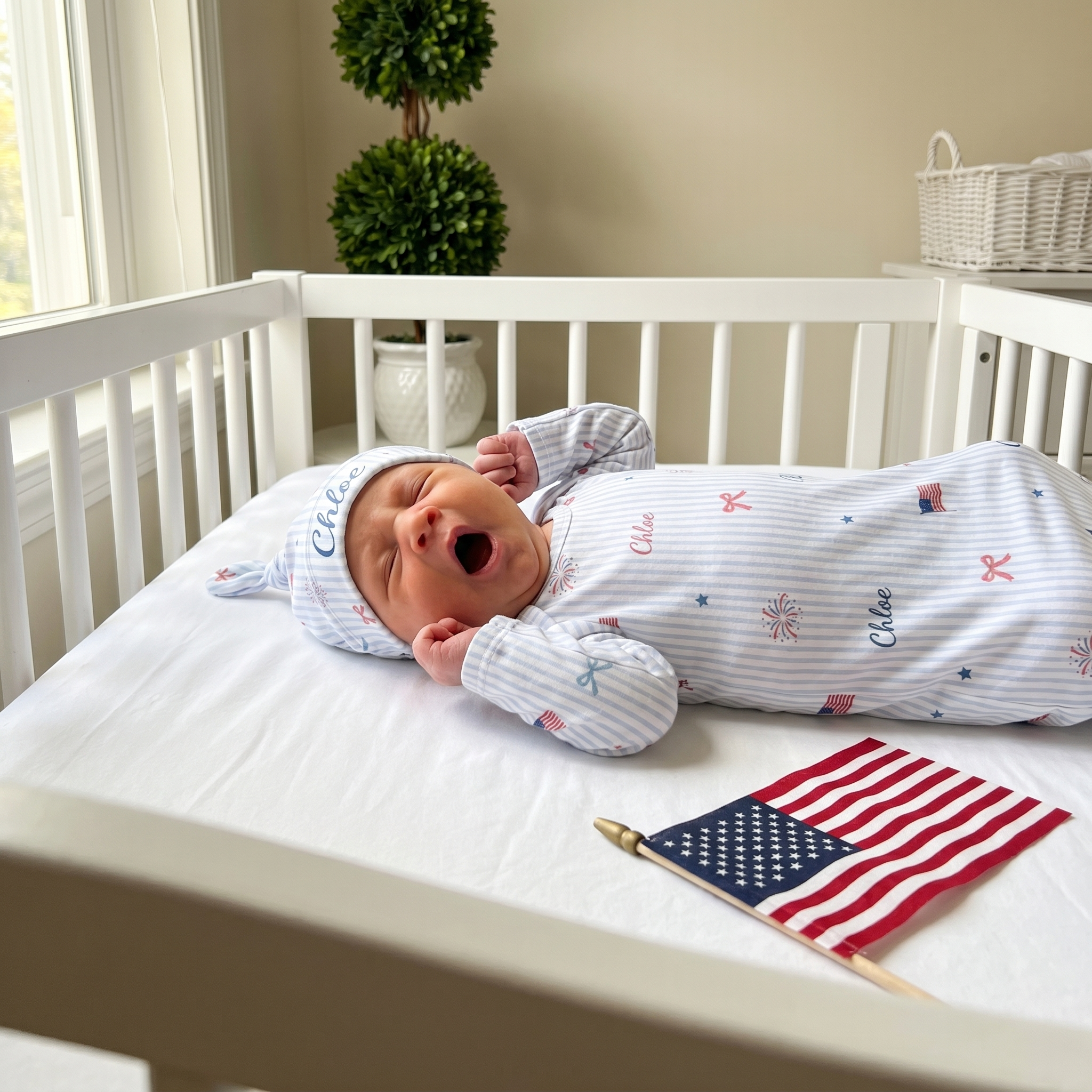 Personalized Sleep Gown in Patriotic