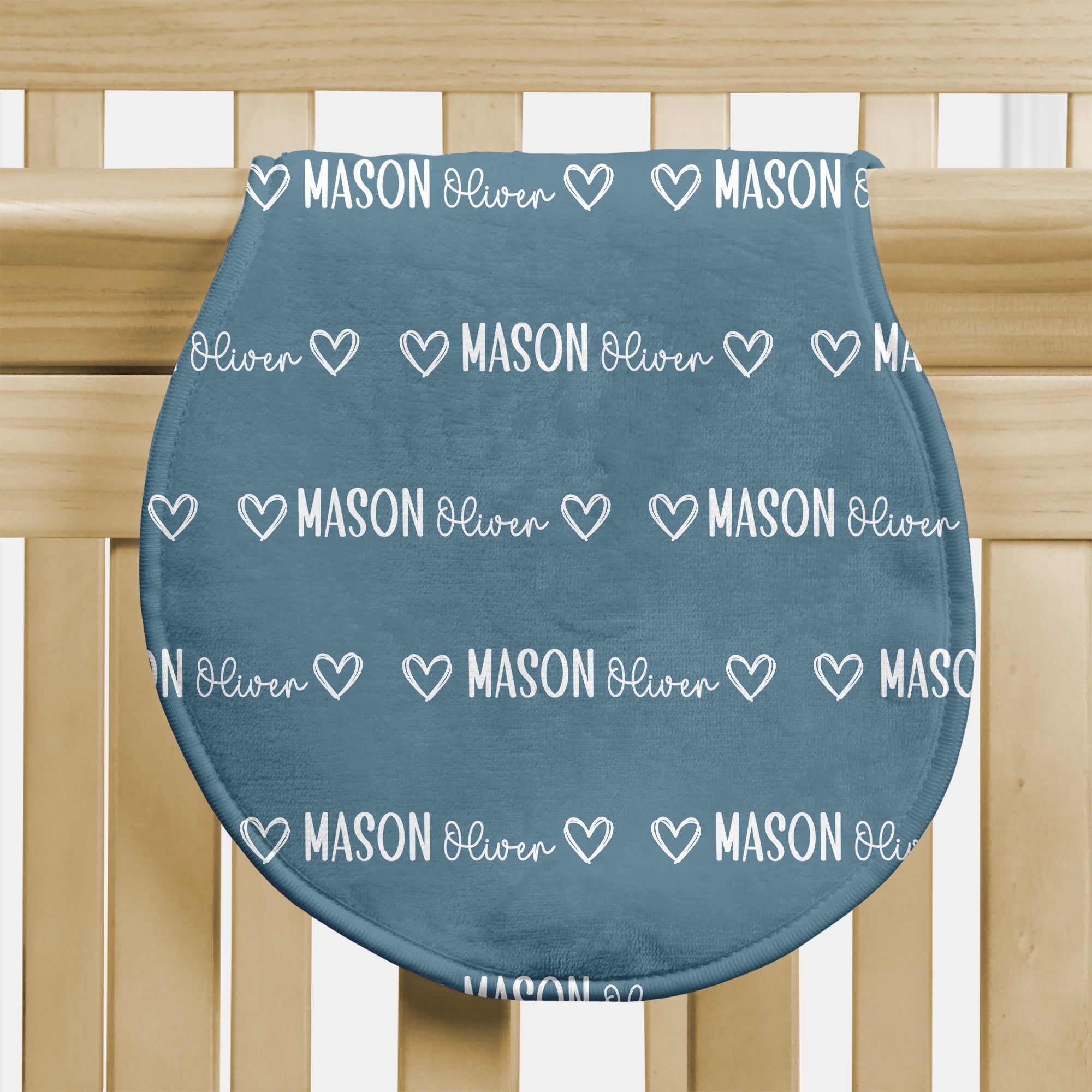 Personalized Bib and Burp Cloth Set in Mono Name