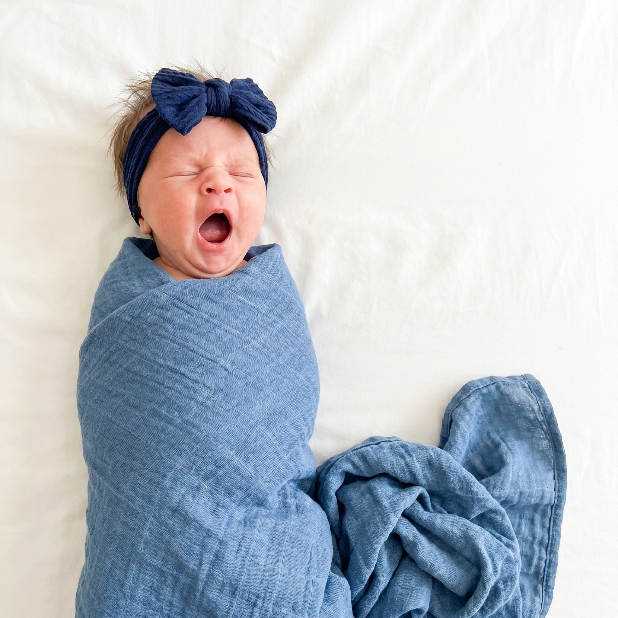 Muslin Swaddle in Ocean Blue