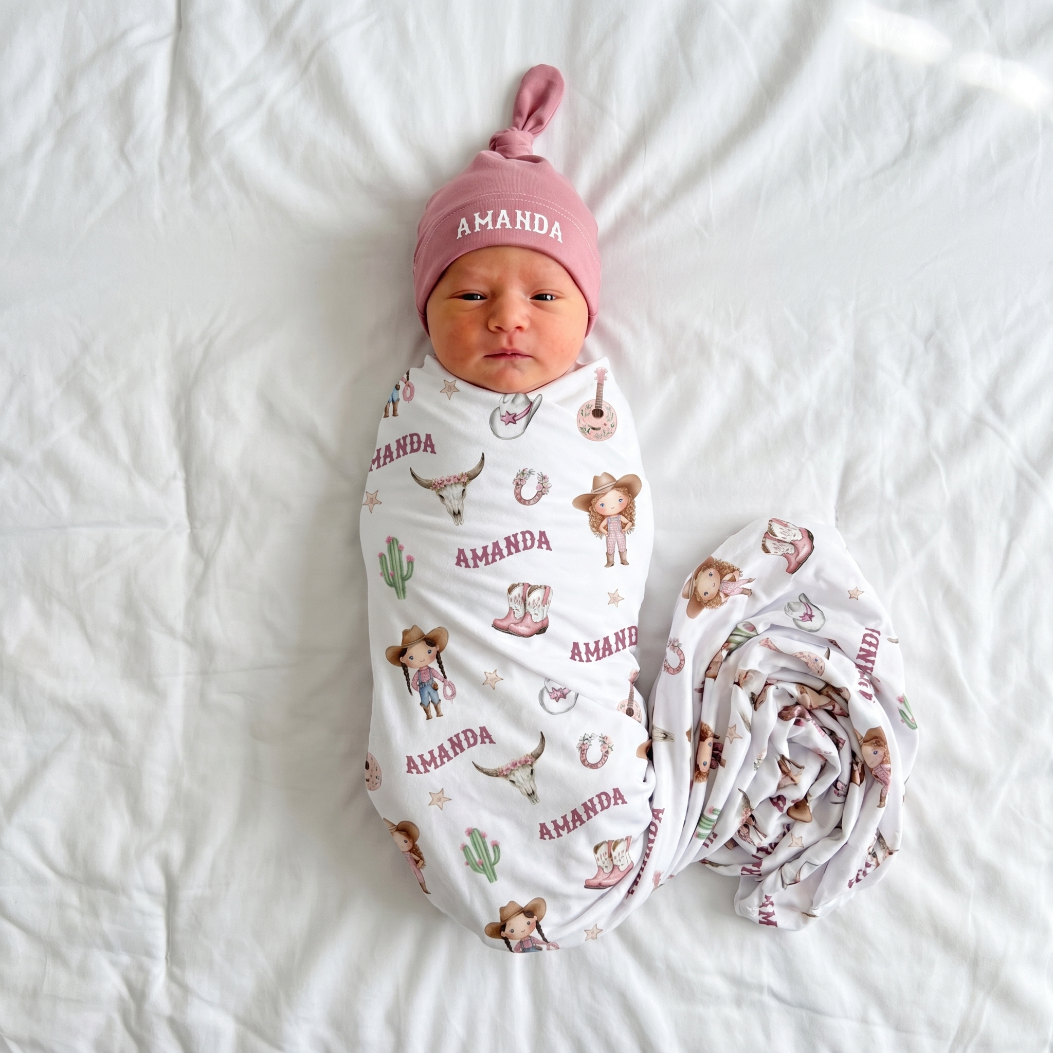 Personalized Swaddle in Western Girl