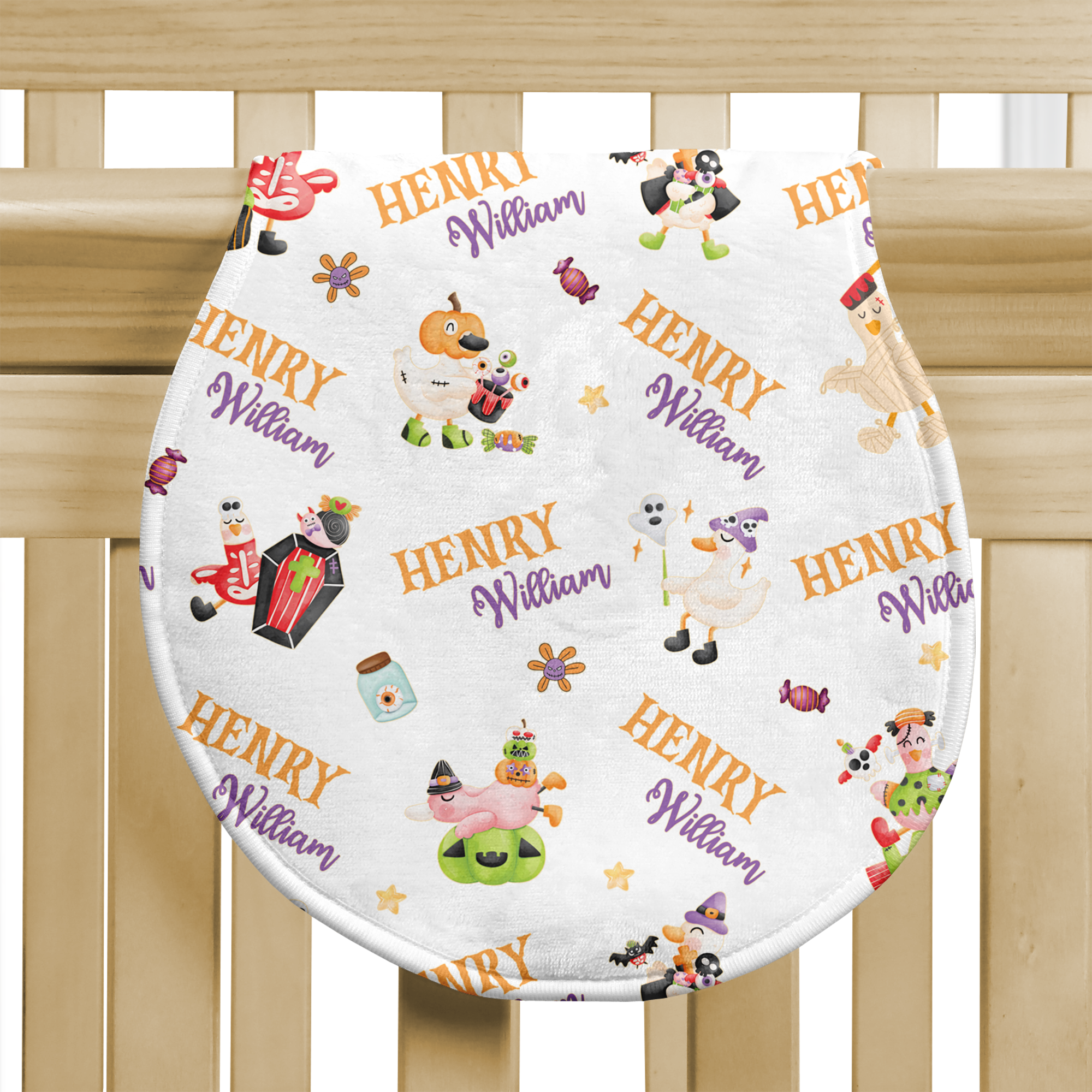 Personalized Bib and Burp Cloth Set in Goose in Booland