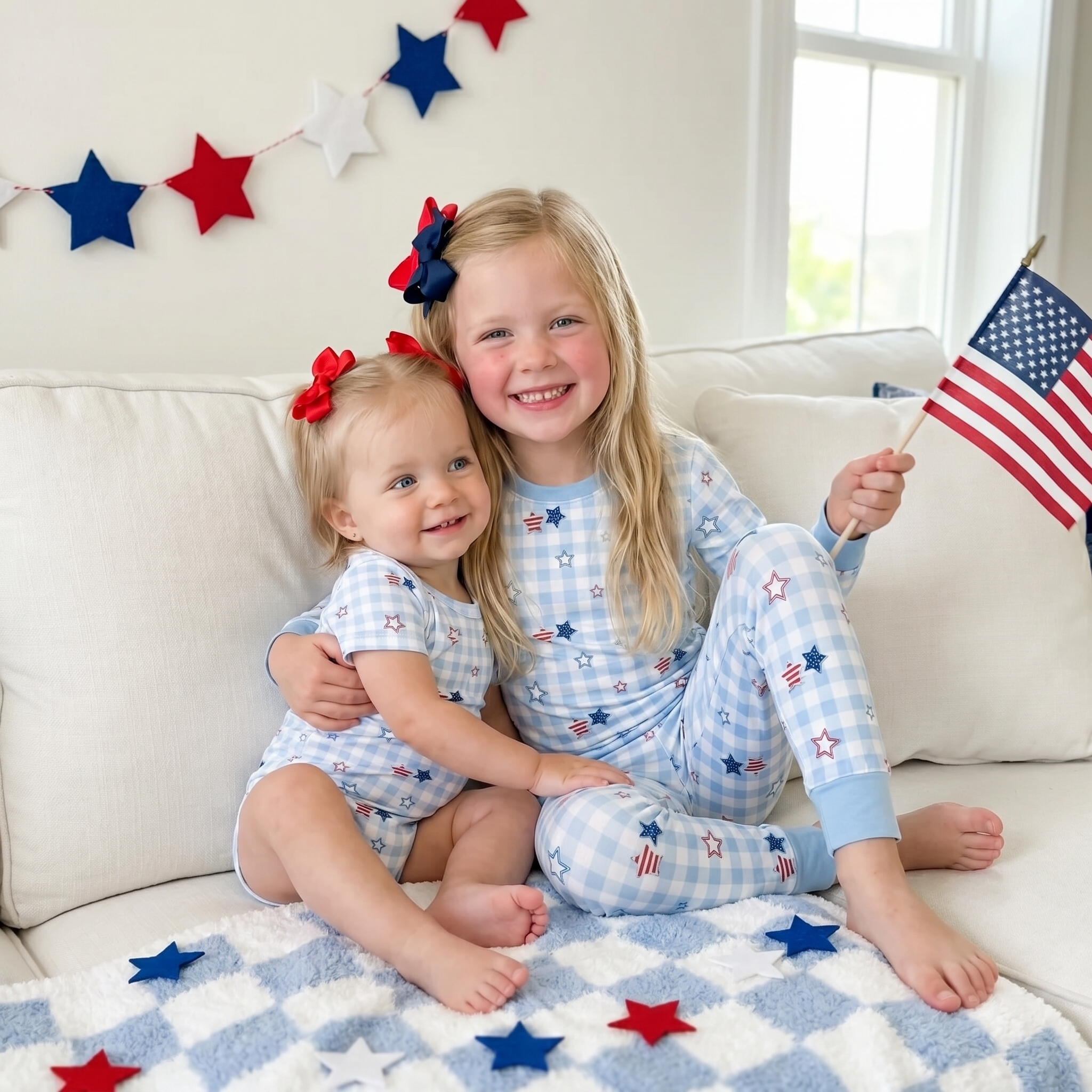 Pajama Set in Star-Spangled Sky