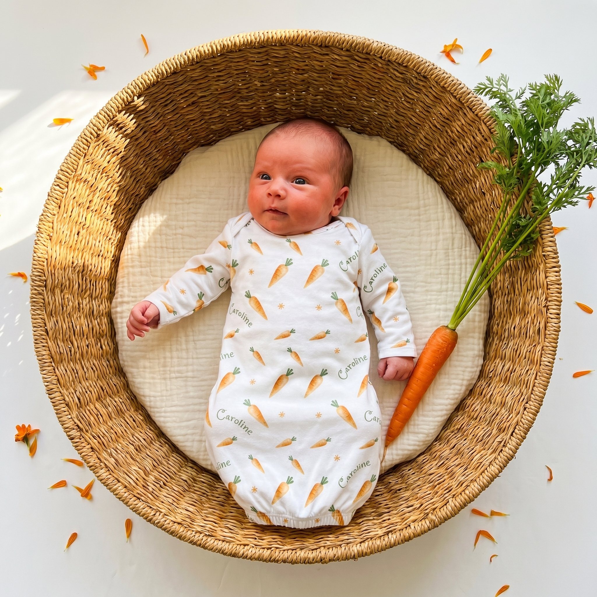 Personalized Sleep Gown in Carrot