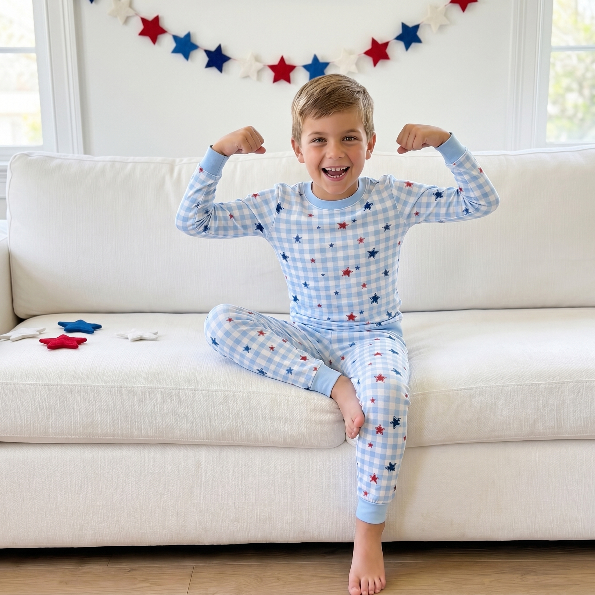 Pajama Set in Red, Blue and Star