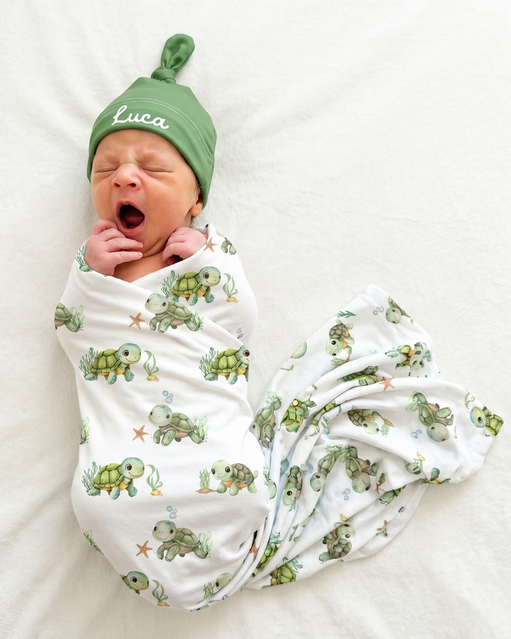 Personalized Swaddle in Sea Turtle
