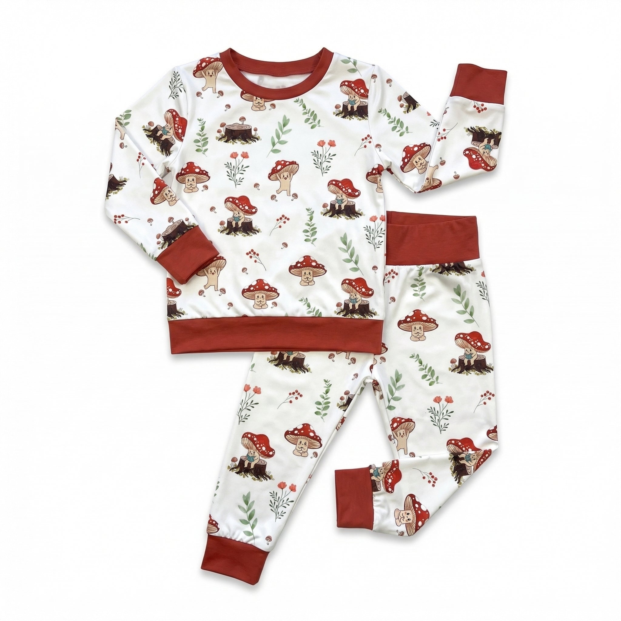 Pajama Set in Mushroom