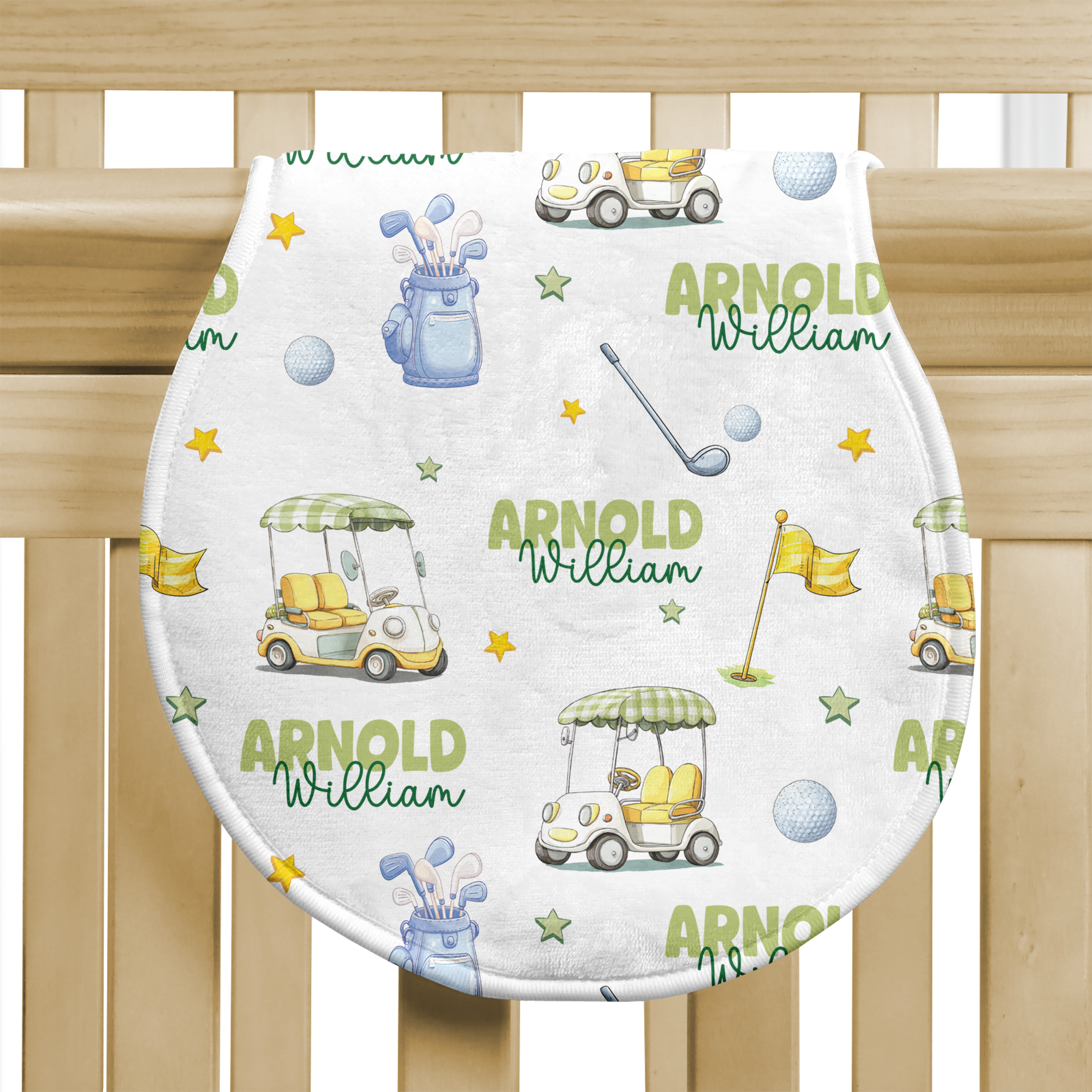 Personalized Bib and Burp Cloth Set in Country Club Cuties
