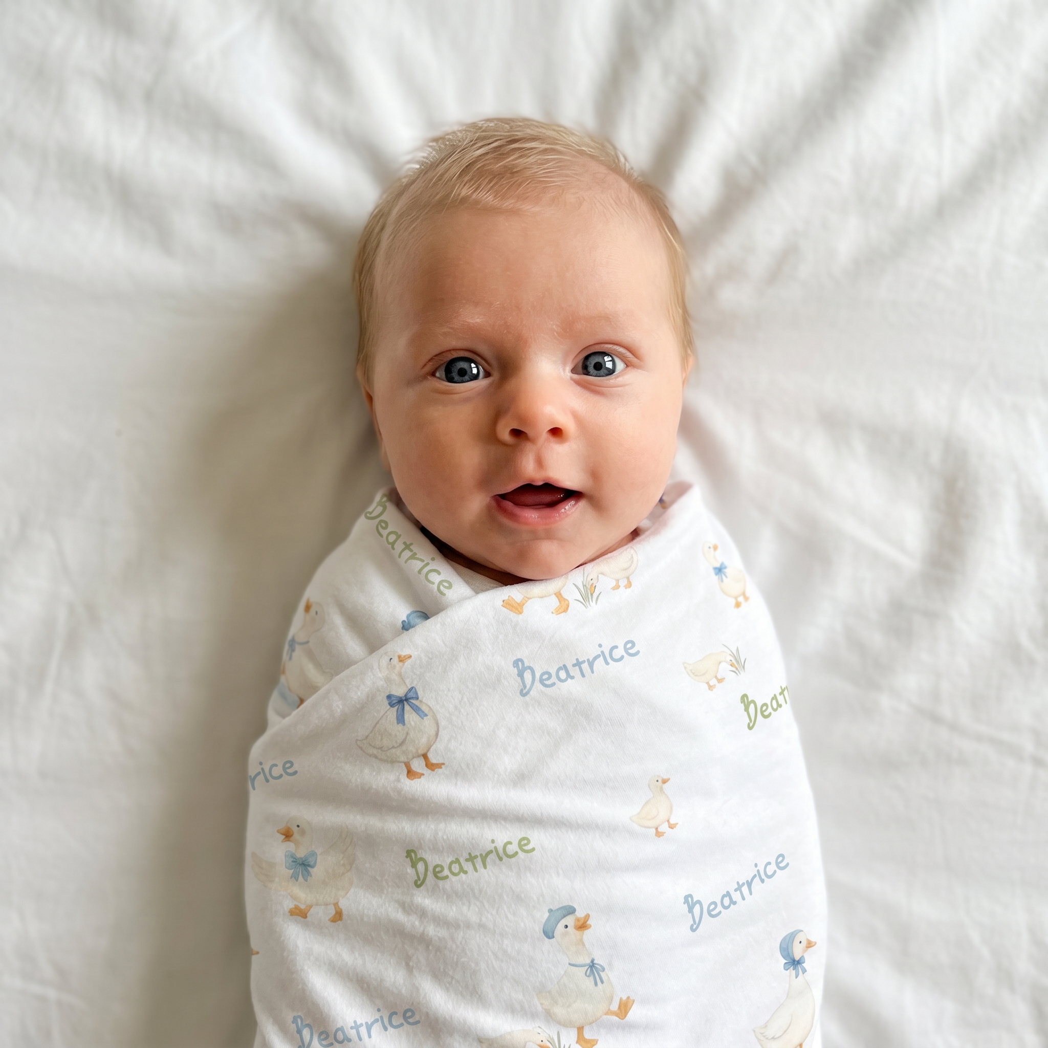 Personalized Swaddle in Silly Goose