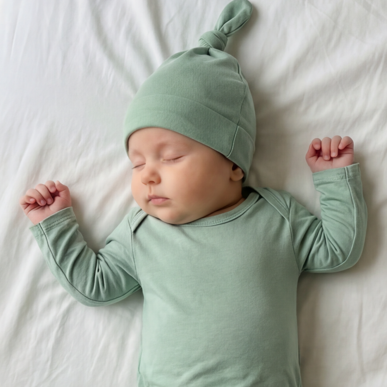 Sleep Gown with Hat Set in Seafoam