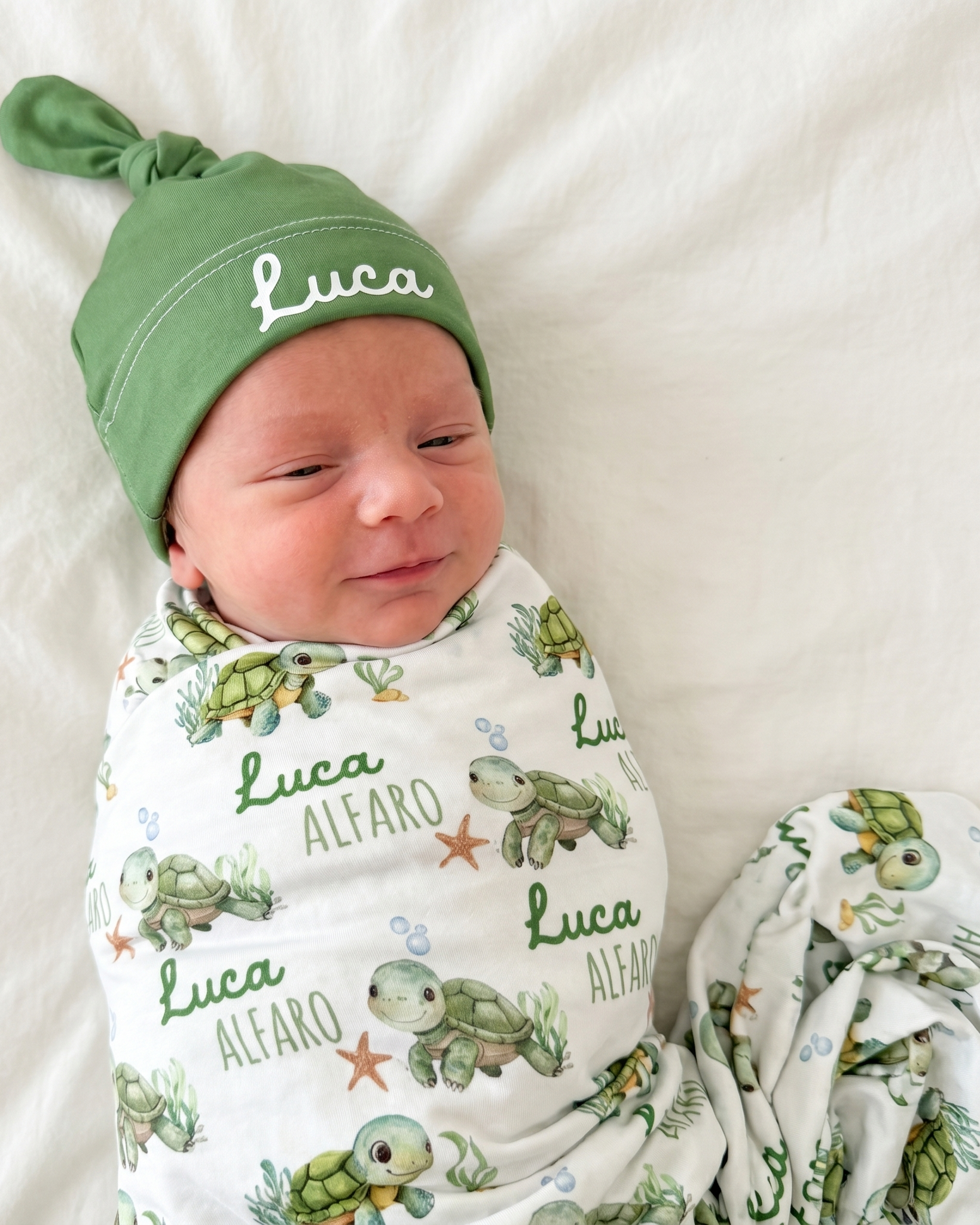 Personalized Swaddle in Sea Turtle