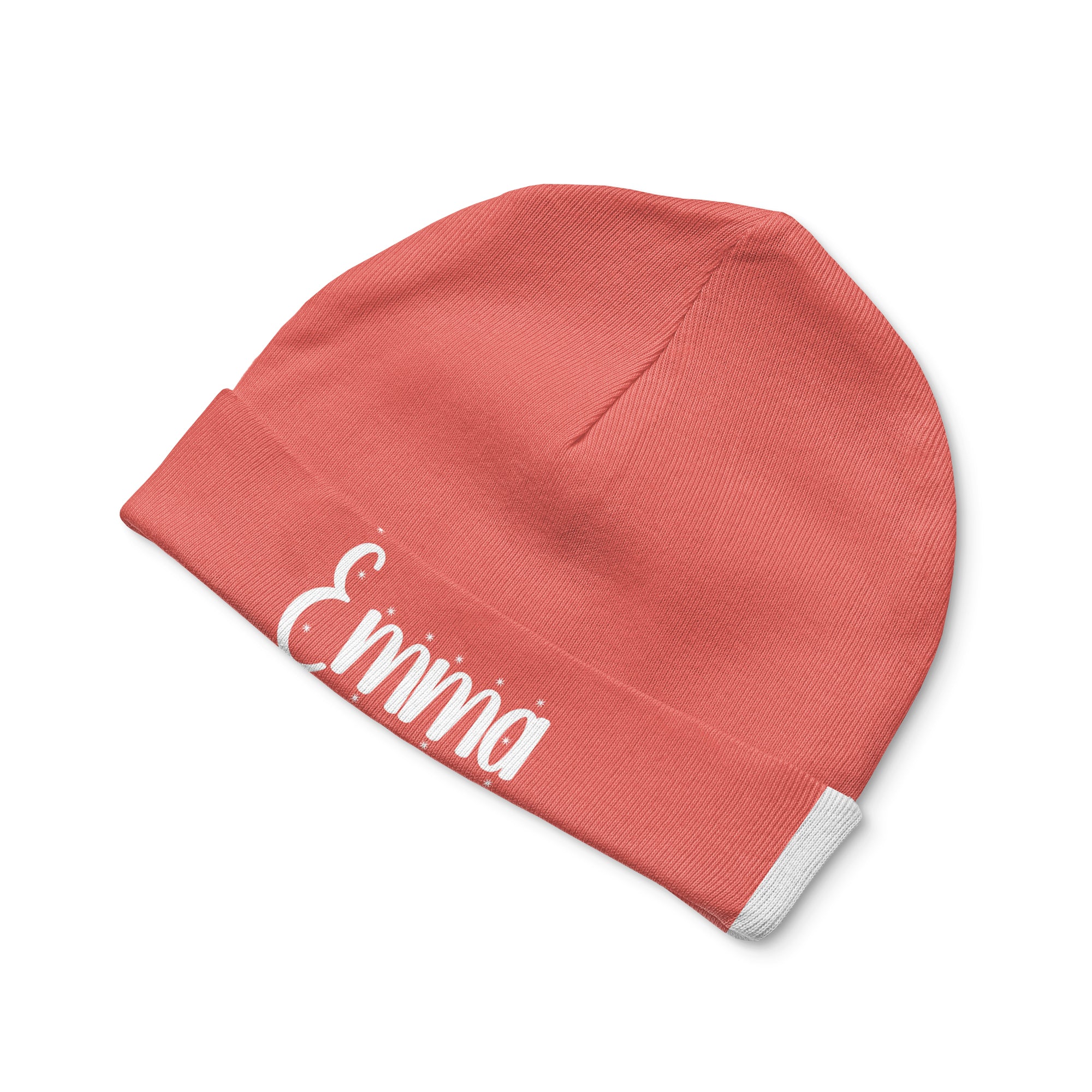 Personalized Beanie in Coral Clay