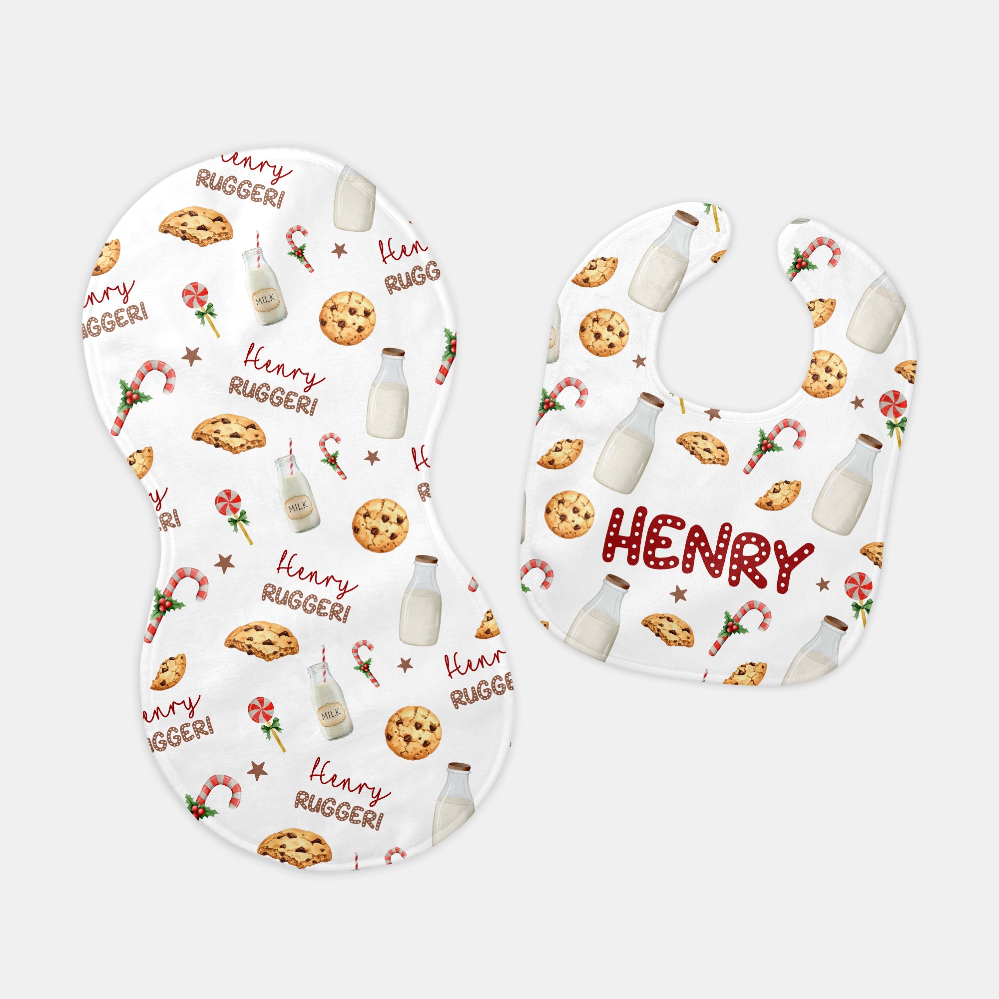 Sweet Cookie Personalized Bib and Burp Cloth Set