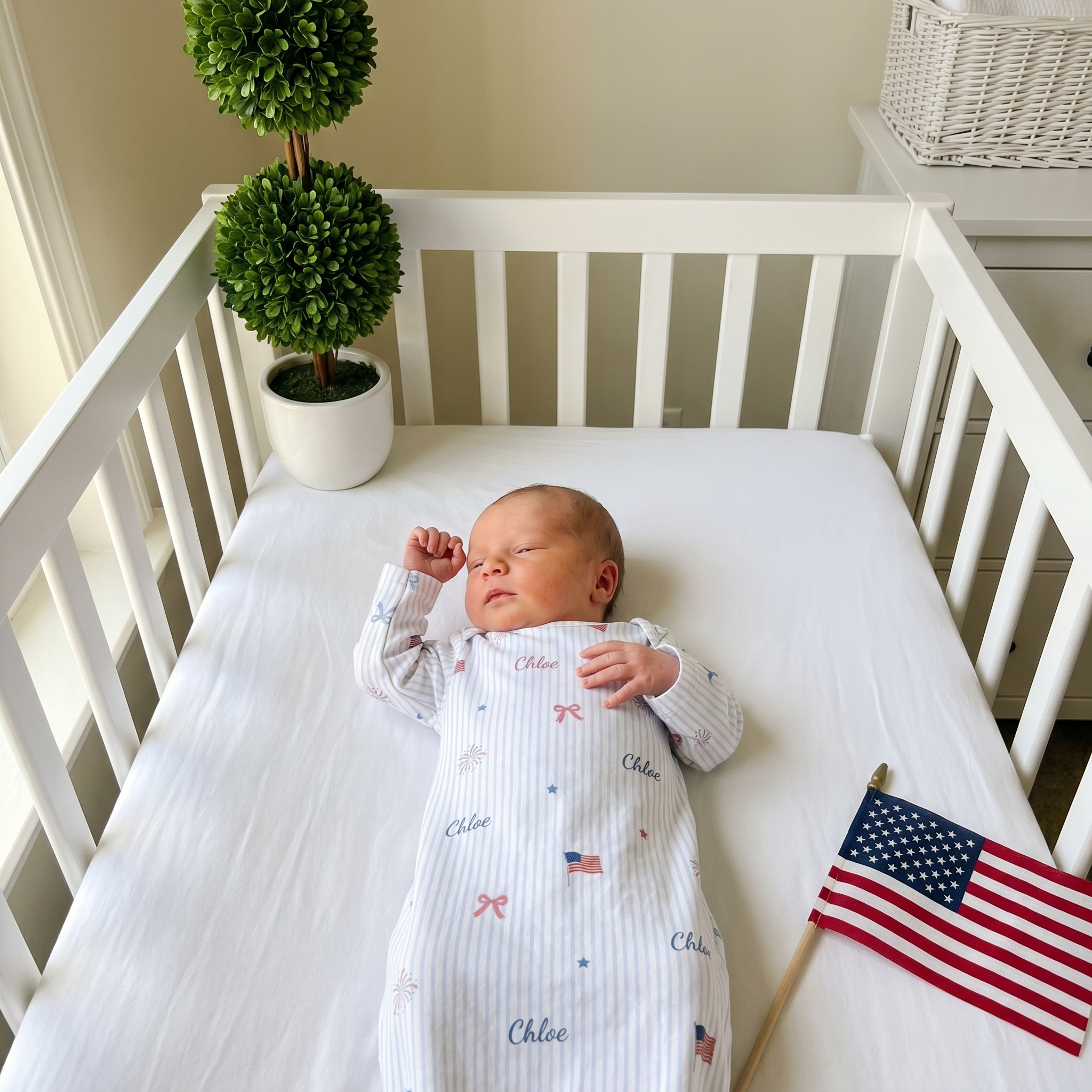 Personalized Sleep Gown in Patriotic