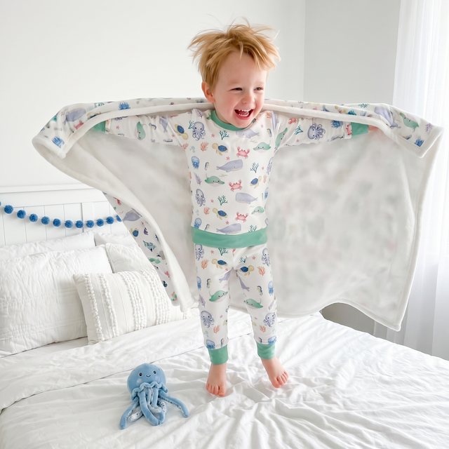 Personalized Baby Pajama Set in Sea Animals