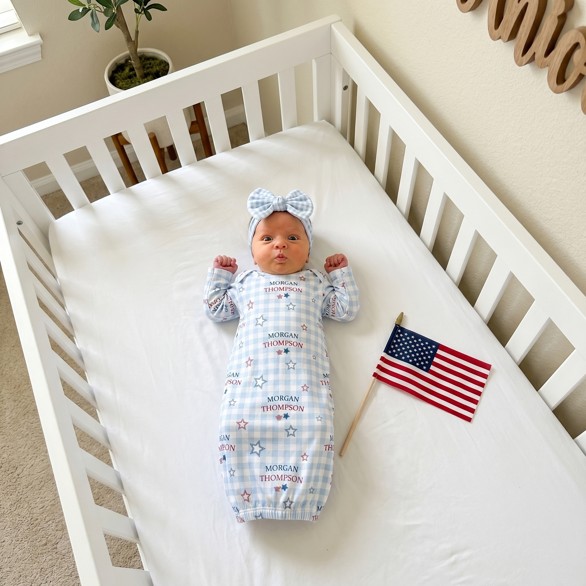 Personalized Sleep Gown in Star-Spangled Sky