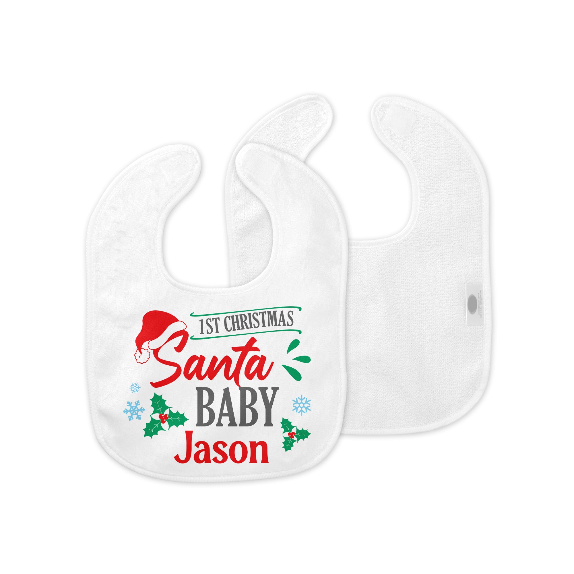 Personalized Bib in Santa Baby