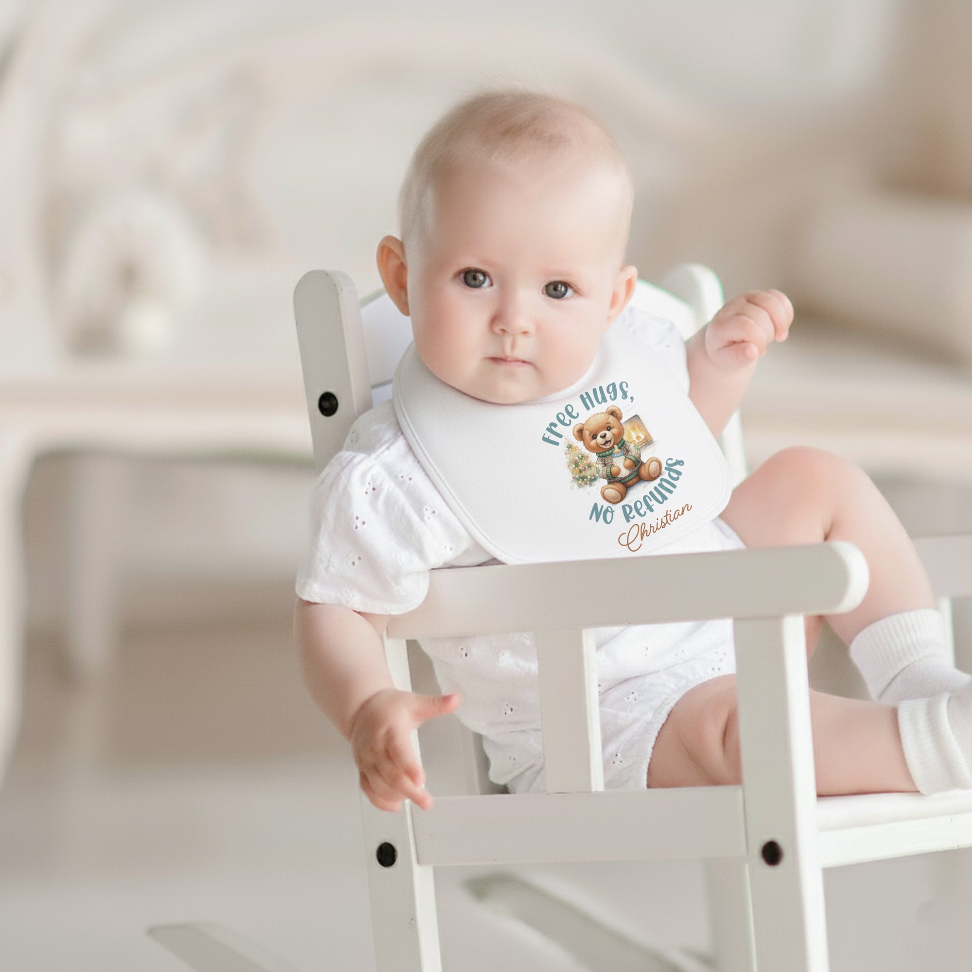 Personalized Bib in Cozy Bear