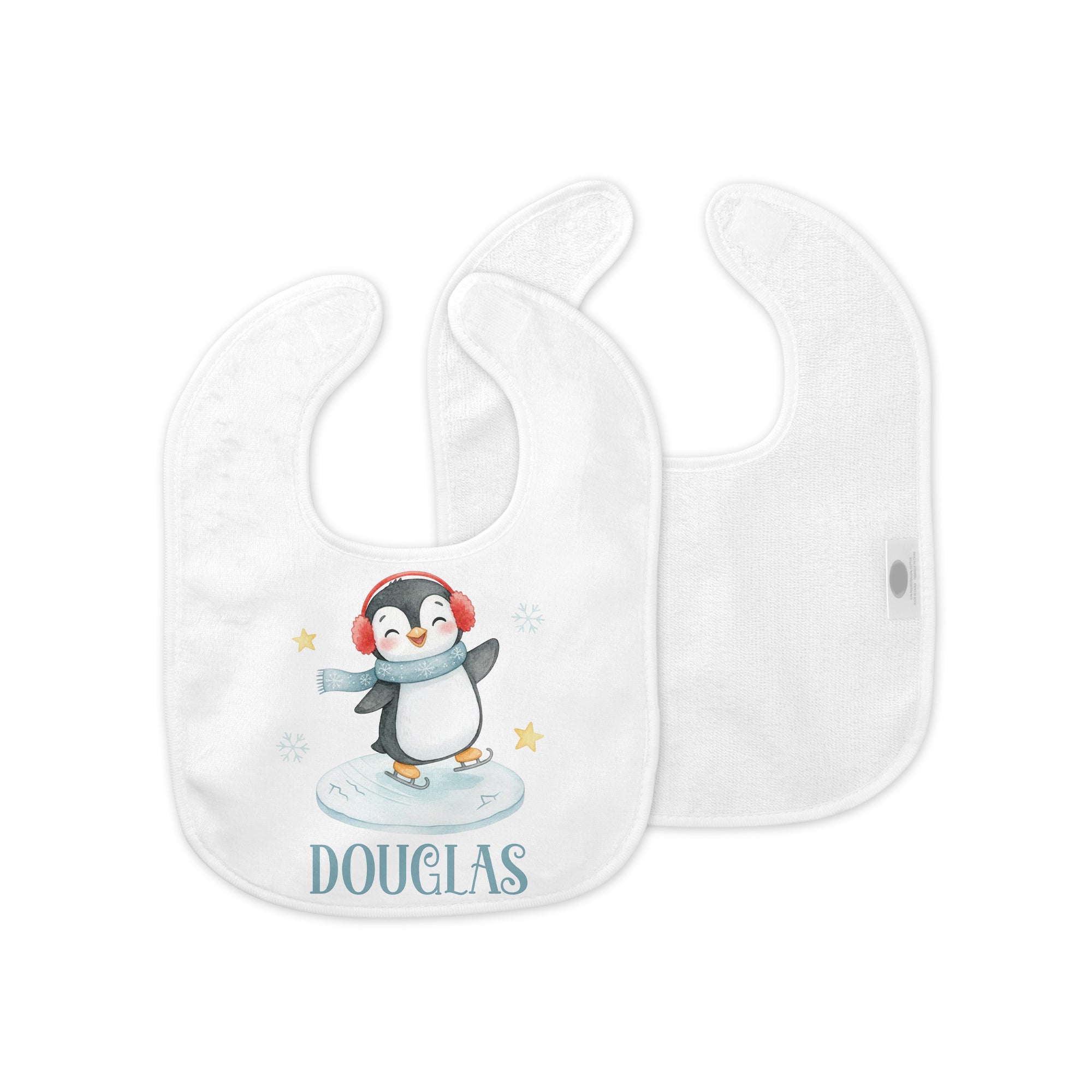 Personalized Bib in Snow Penguin