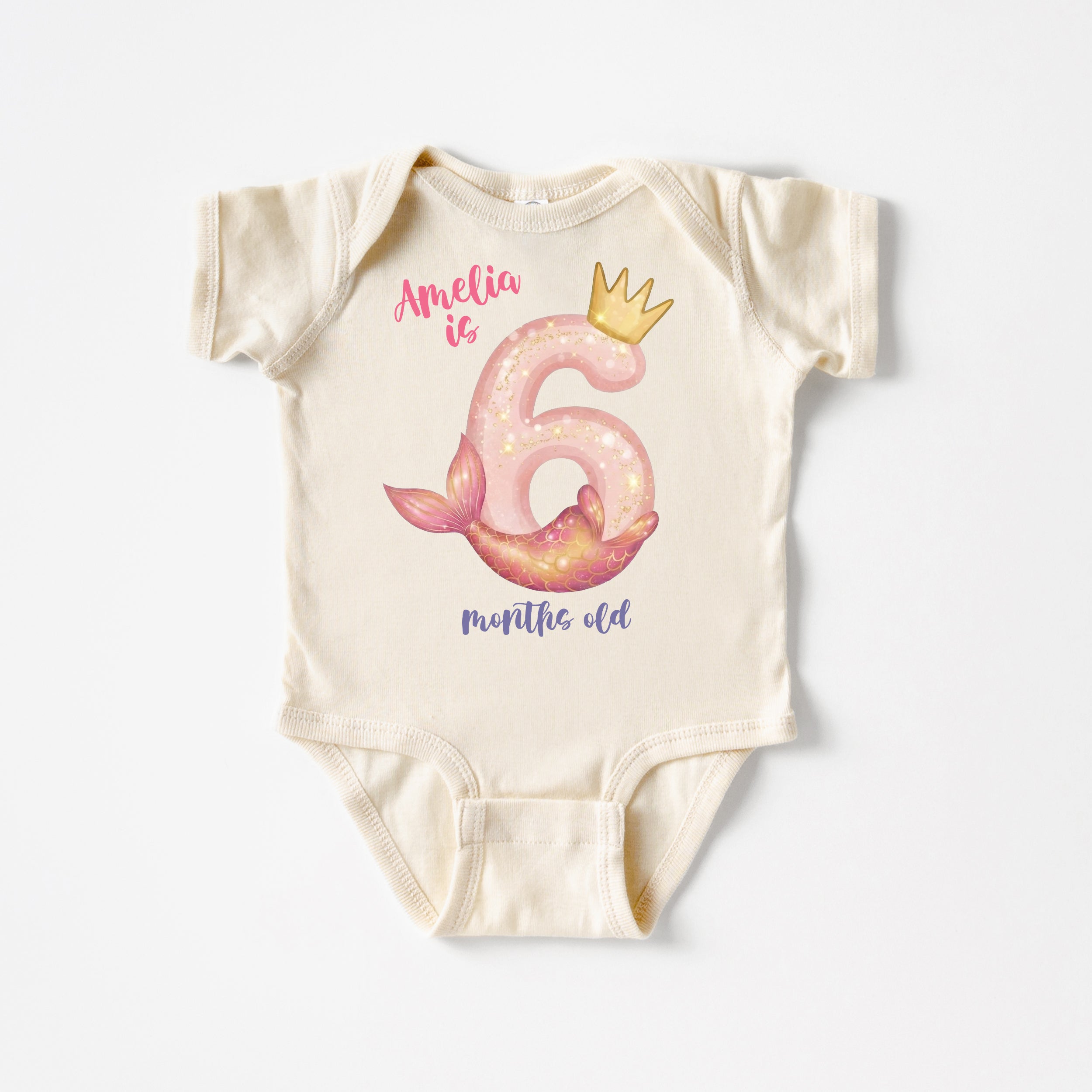 Personalized Milestone Bodysuit in Little Mermaid