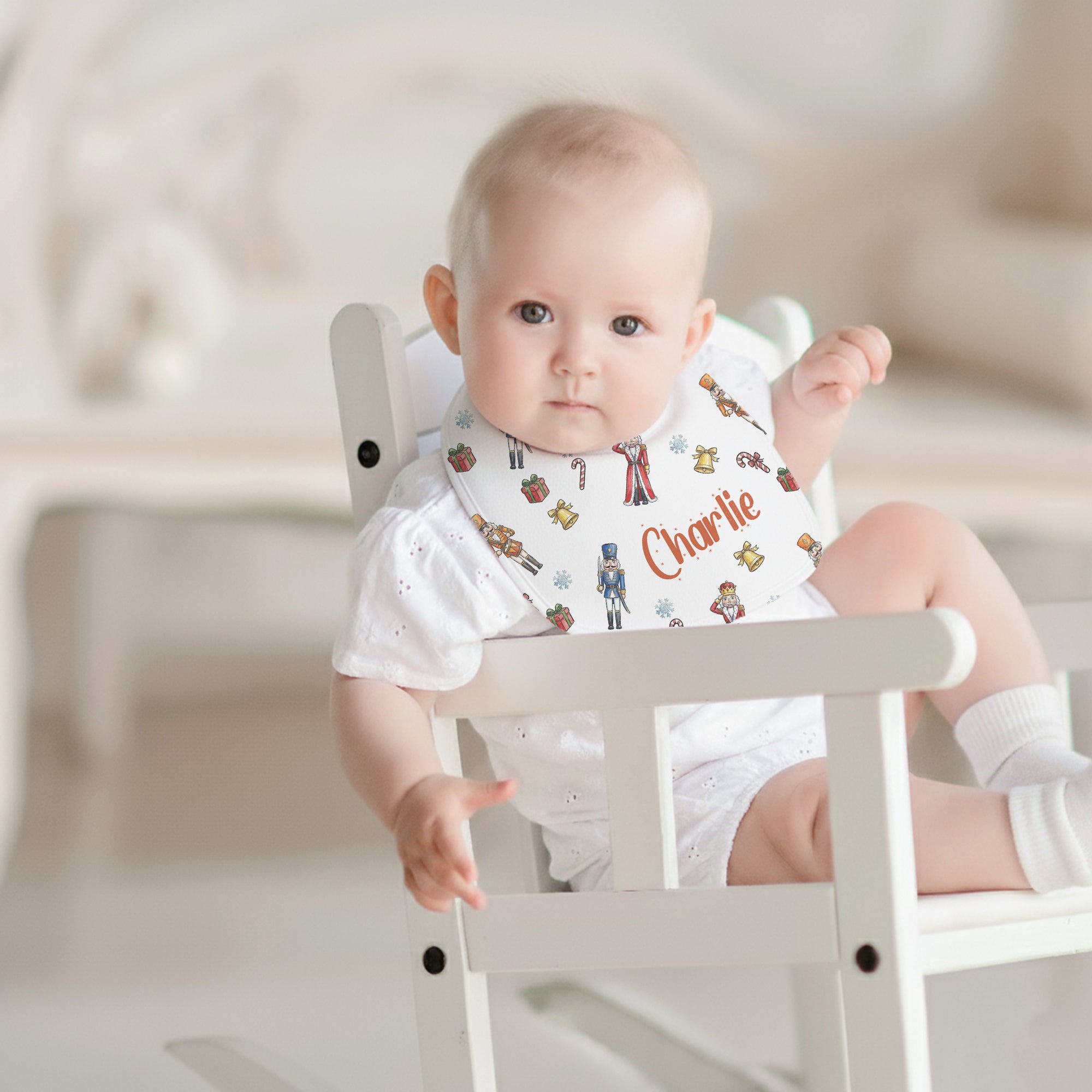 Personalized Bib and Burp Cloth Set in Nutcracker