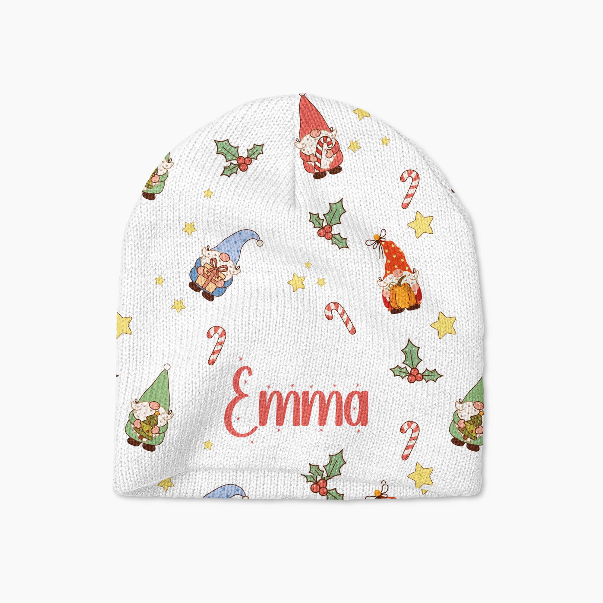 Personalized Beanie in Christmas Gnomes