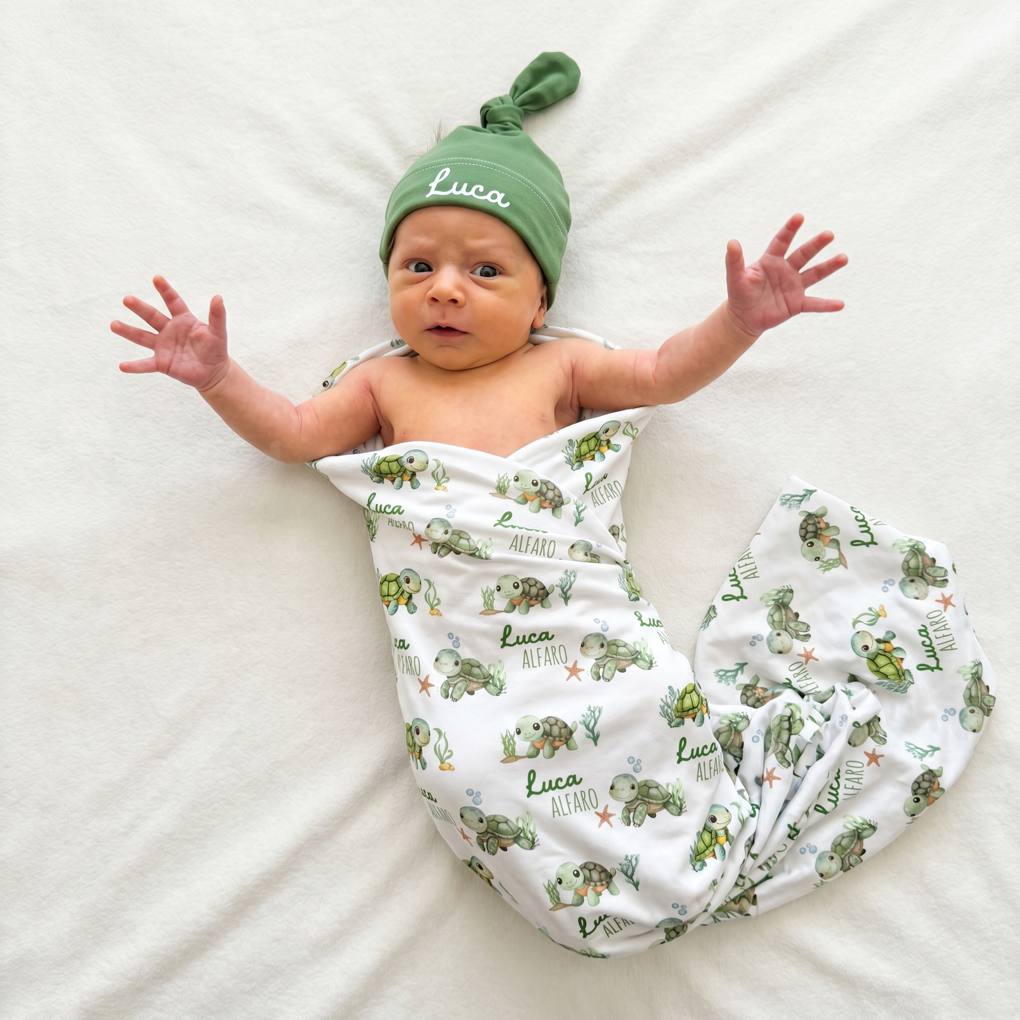 Personalized Swaddle in Sea Turtle